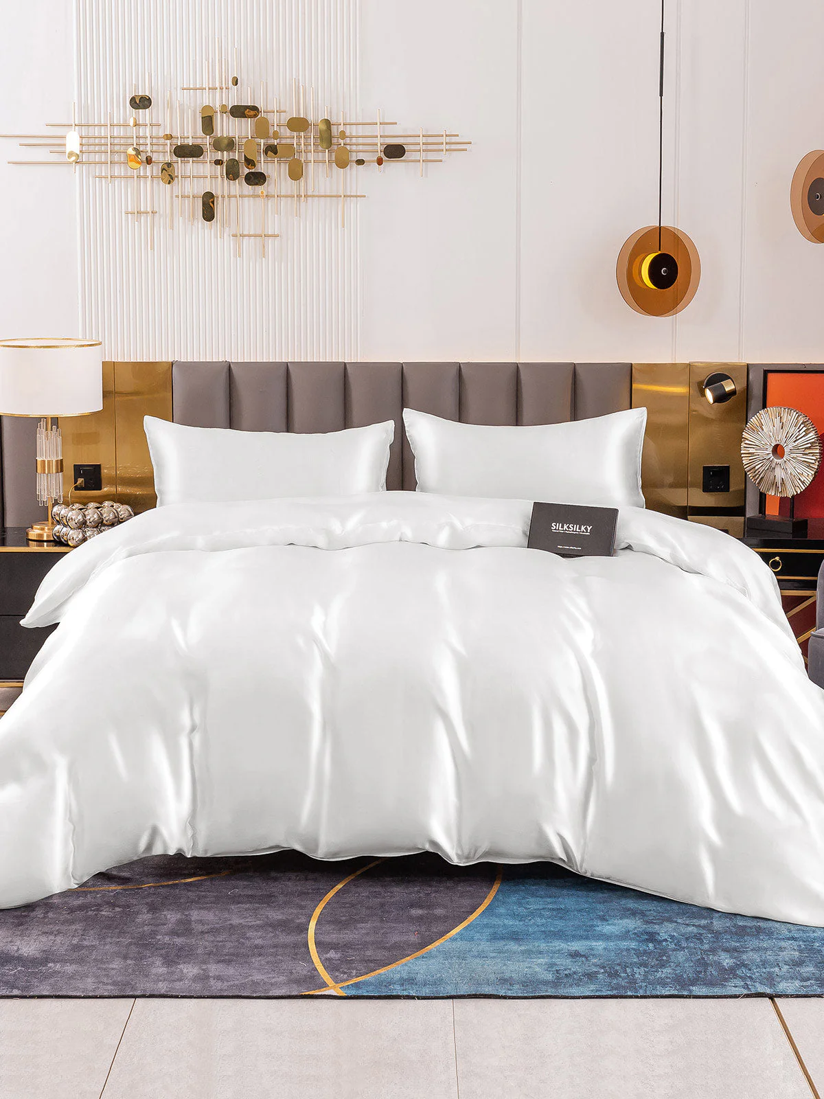 19Momme 3Pcs Silk Set Duvet Cover+2x Pillowcases - Image 18