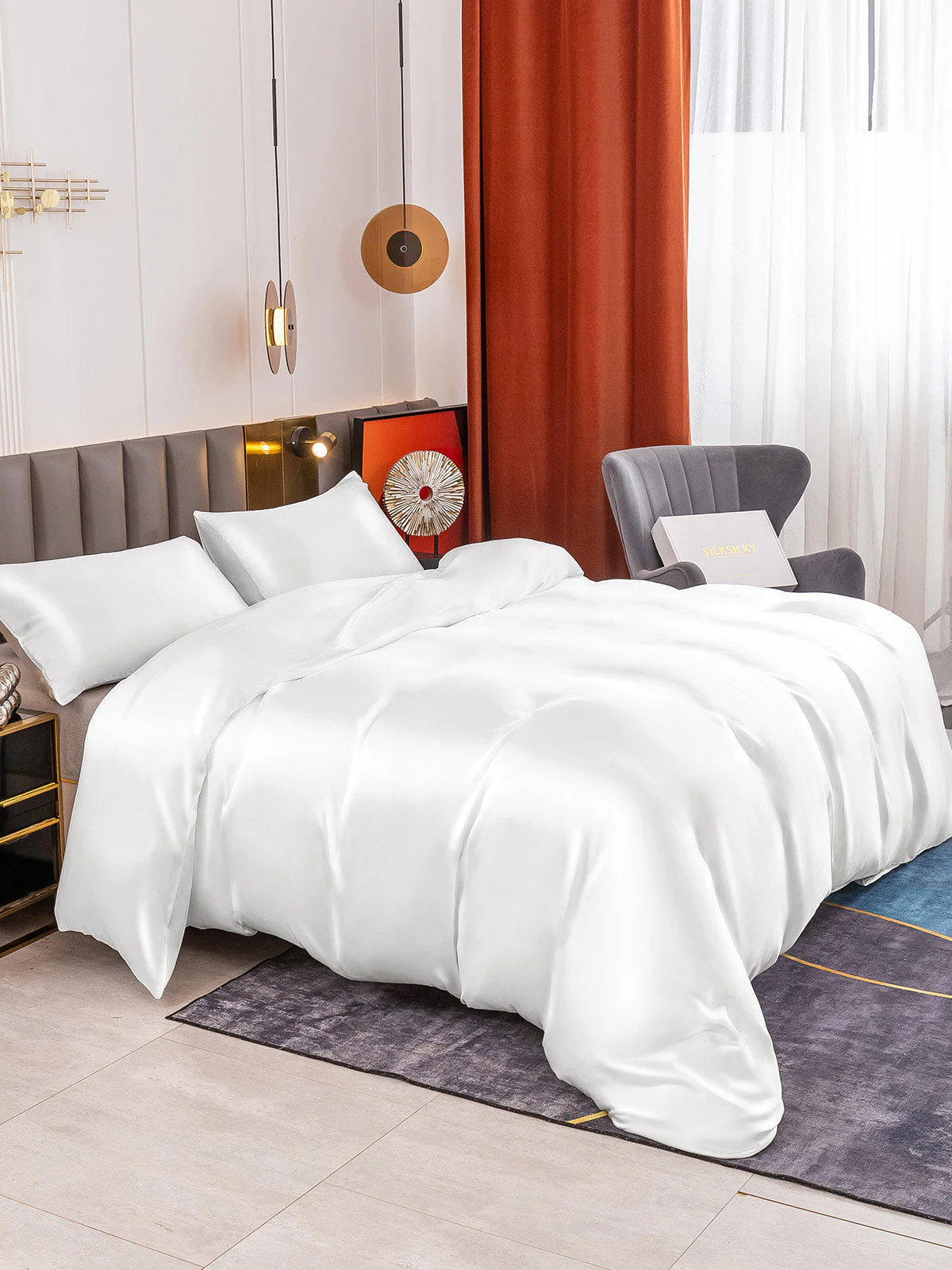 19Momme 3Pcs Silk Set Duvet Cover+2x Pillowcases - Image 20