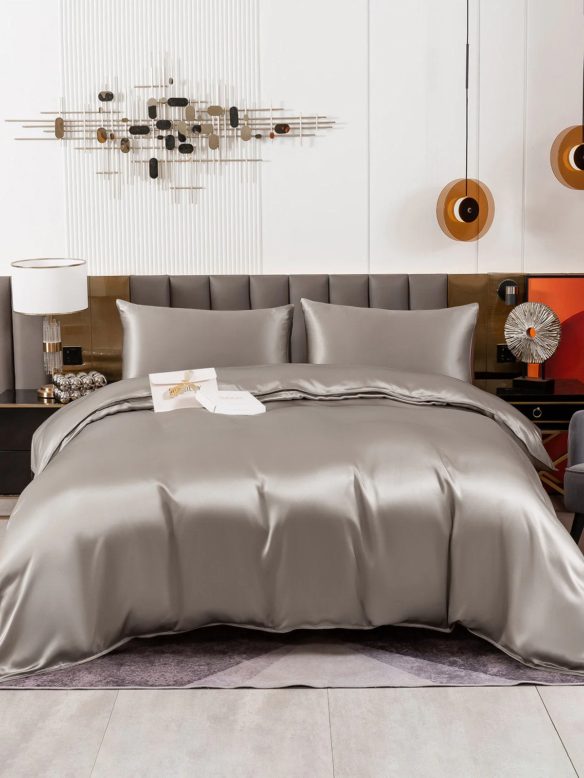 19Momme 3Pcs Silk Set Duvet Cover+2x Pillowcases - Image 28