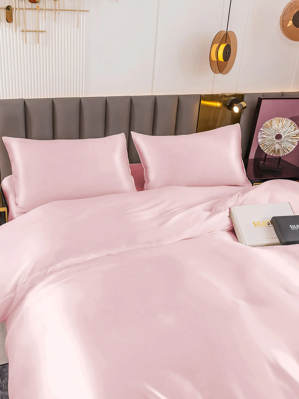 19Momme 3Pcs Silk Set Duvet Cover+2x Pillowcases - Image 3