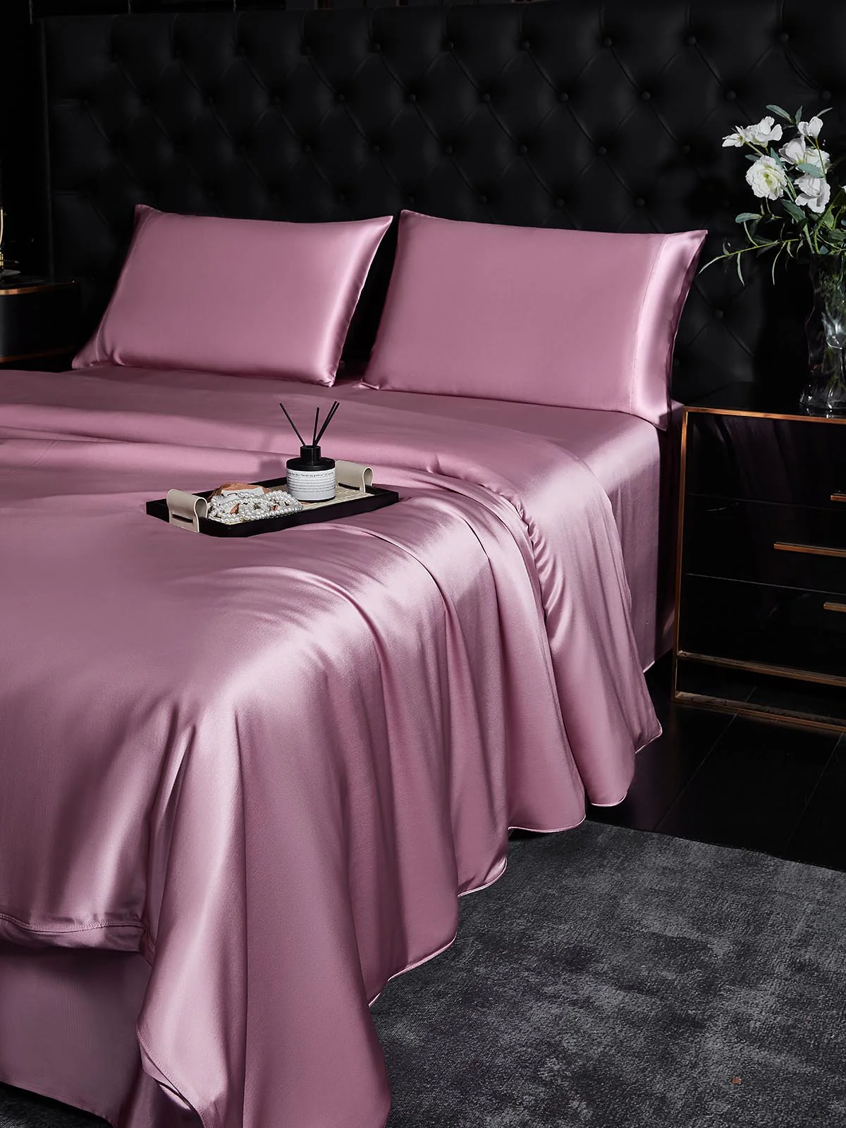 19Momme 3Pcs Silk Set Duvet Cover+2x Pillowcases - Image 36