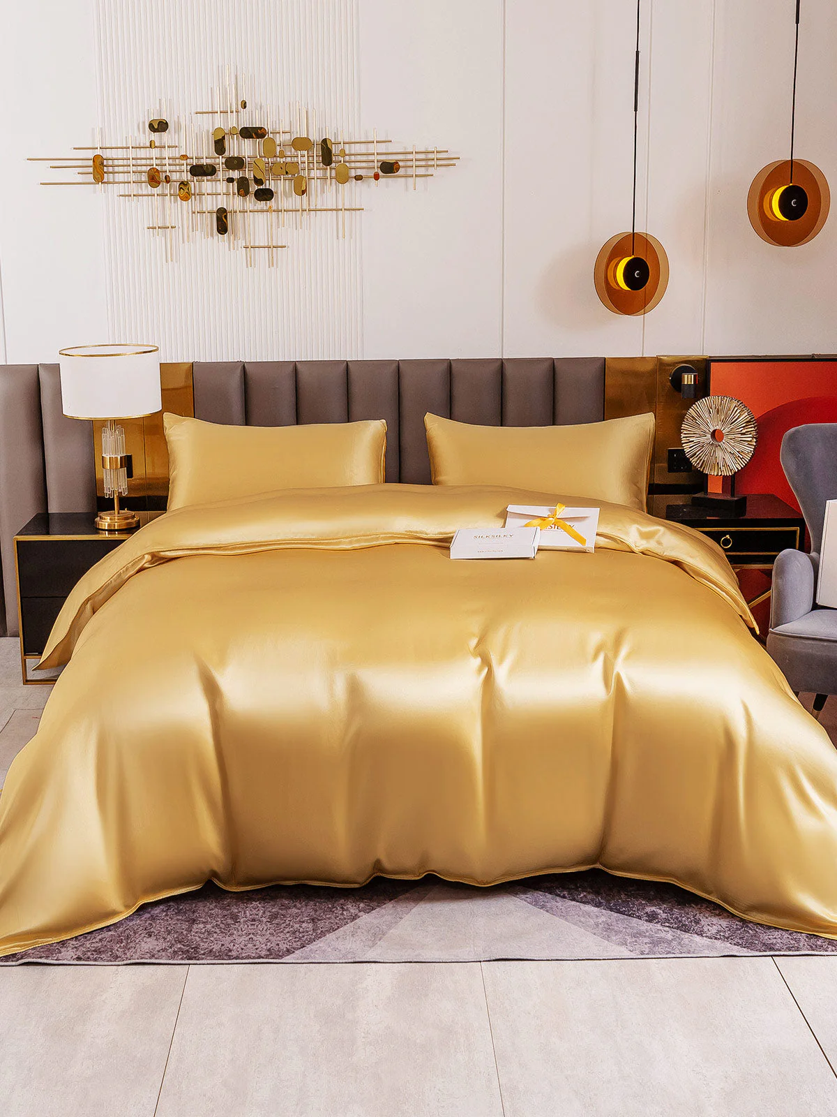 19Momme 3Pcs Silk Set Duvet Cover+2x Pillowcases - Image 38