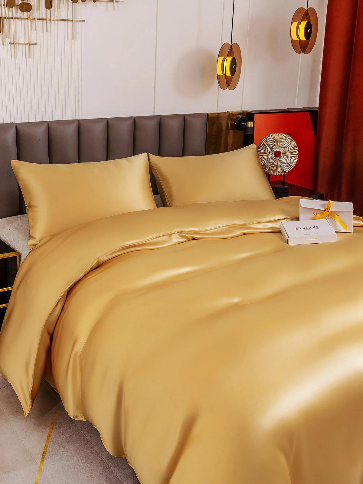 19Momme 3Pcs Silk Set Duvet Cover+2x Pillowcases - Image 39