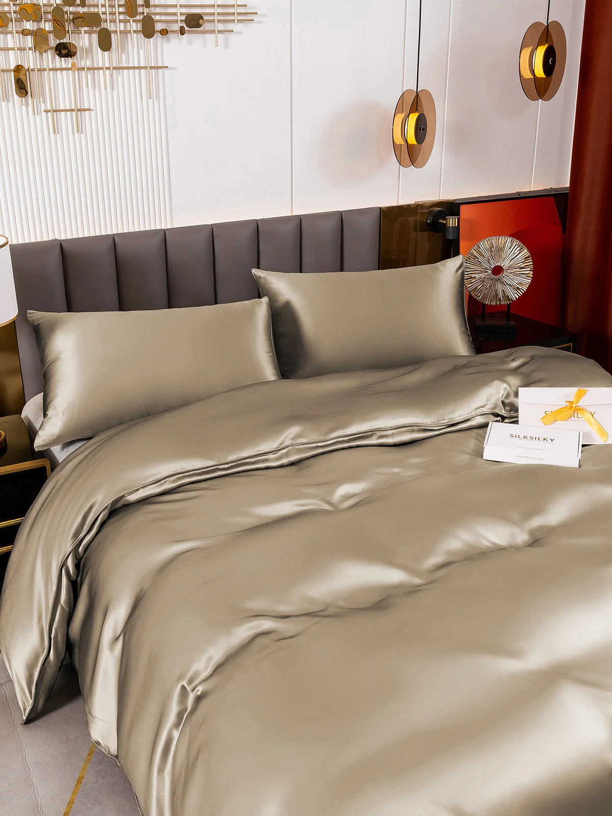 19Momme 3Pcs Silk Set Duvet Cover+2x Pillowcases - Image 48
