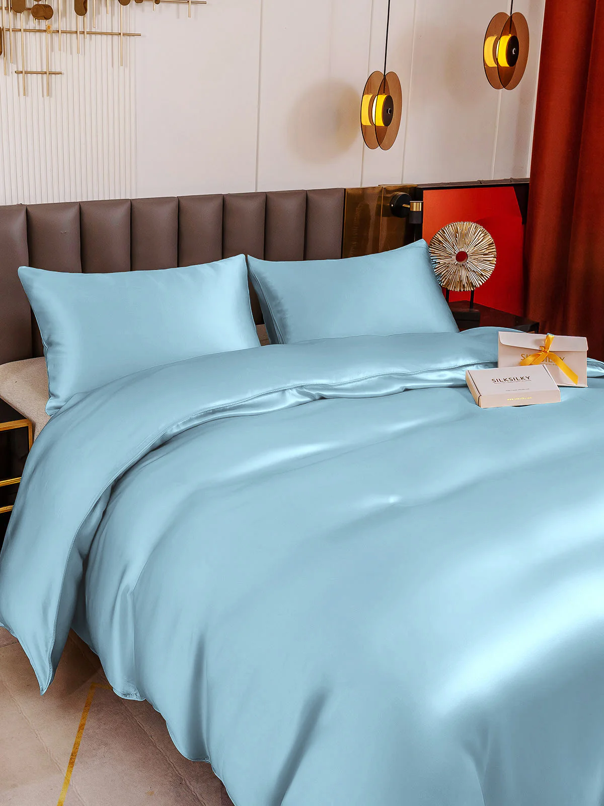 19Momme 3Pcs Silk Set Duvet Cover+2x Pillowcases - Image 63