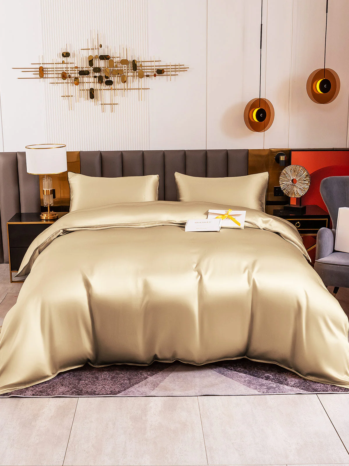 19Momme 3Pcs Silk Set Duvet Cover+2x Pillowcases - Image 65