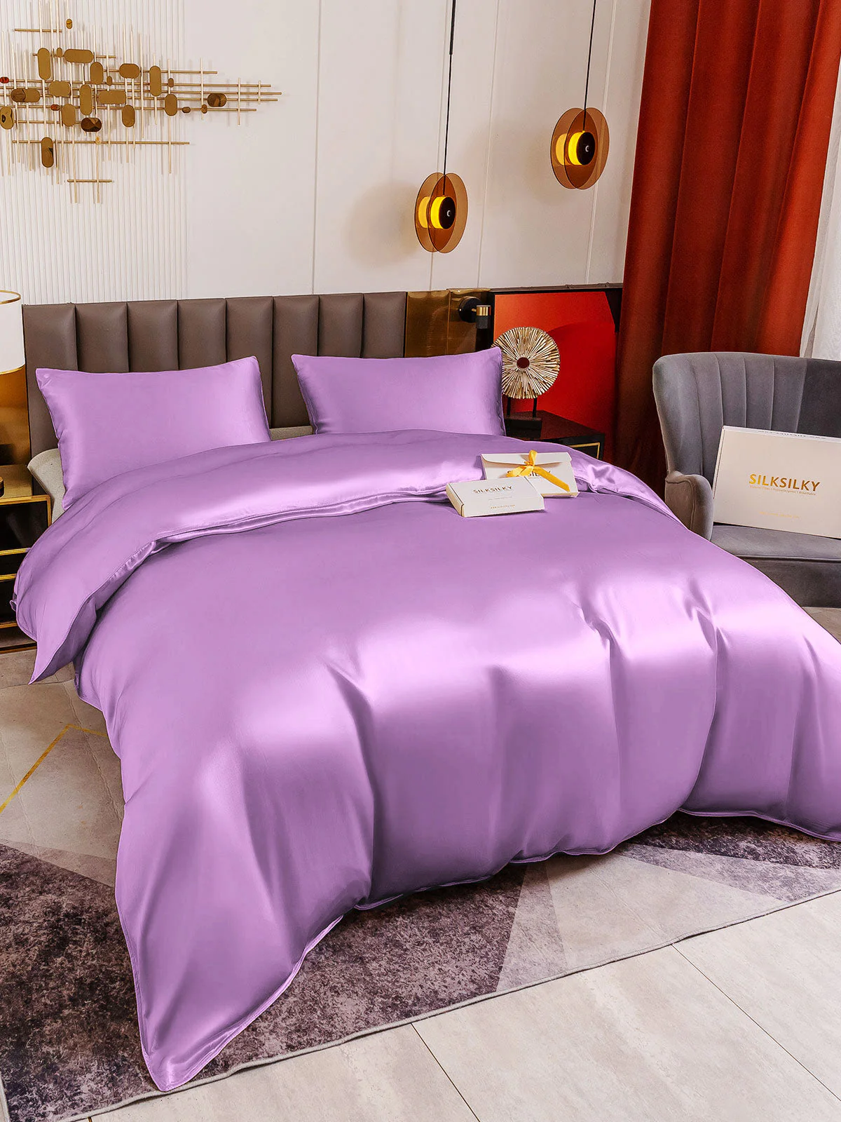 19Momme 3Pcs Silk Set Duvet Cover+2x Pillowcases - Image 70