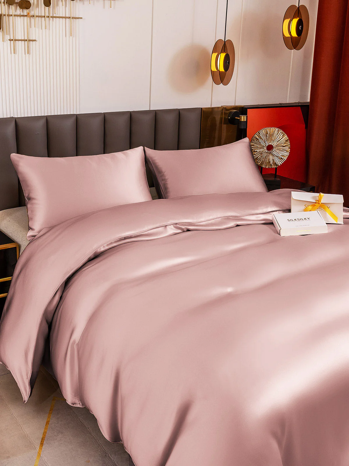 19Momme 3Pcs Silk Set Duvet Cover+2x Pillowcases - Image 81