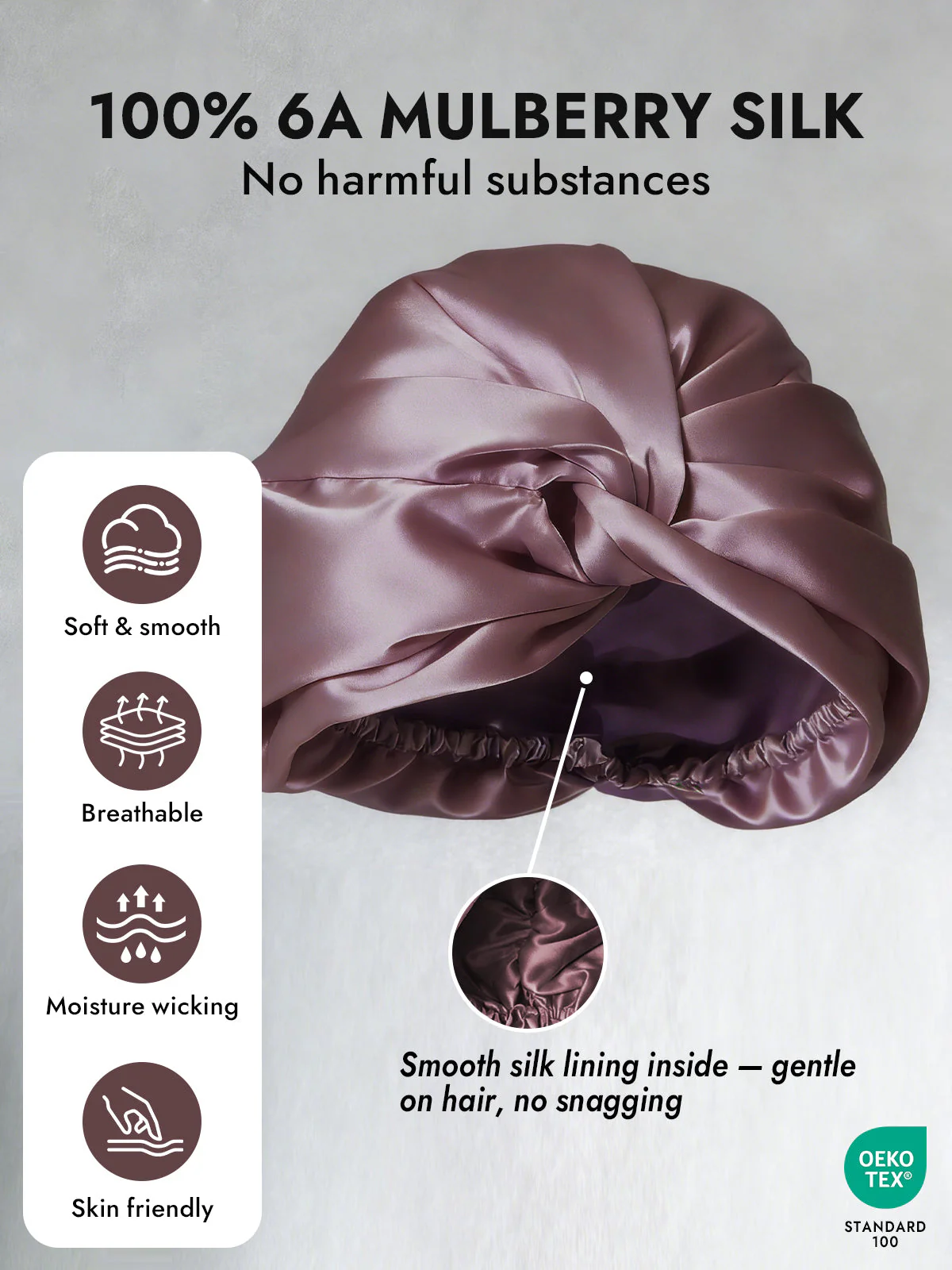 Pure Silk Knot-Front Hair Bonnet - Image 12