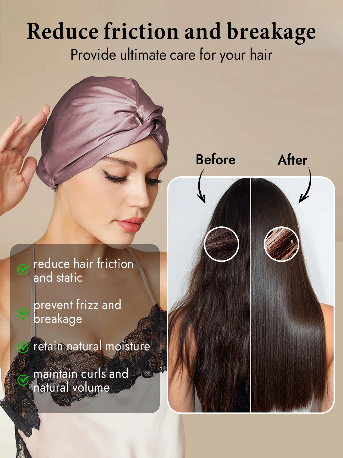 Pure Silk Knot-Front Hair Bonnet - Image 13