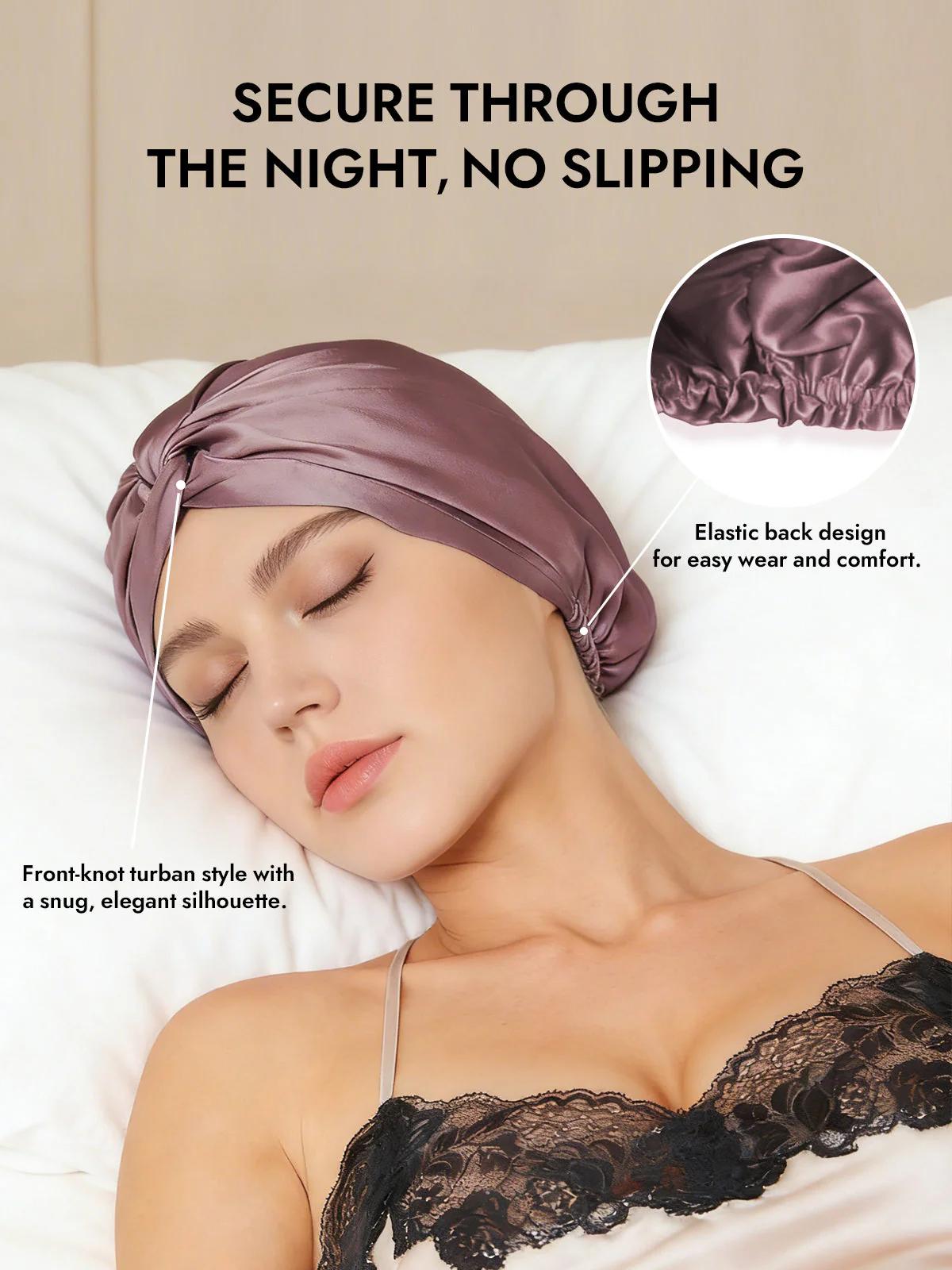 Pure Silk Knot-Front Hair Bonnet - Image 14