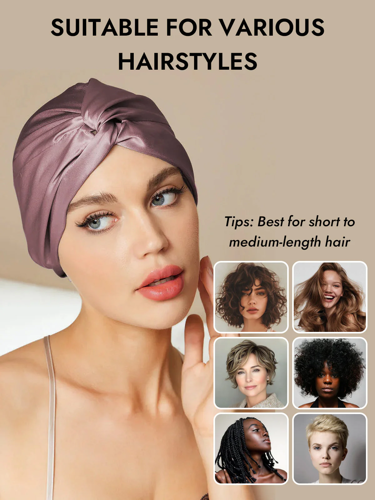 Pure Silk Knot-Front Hair Bonnet - Image 15