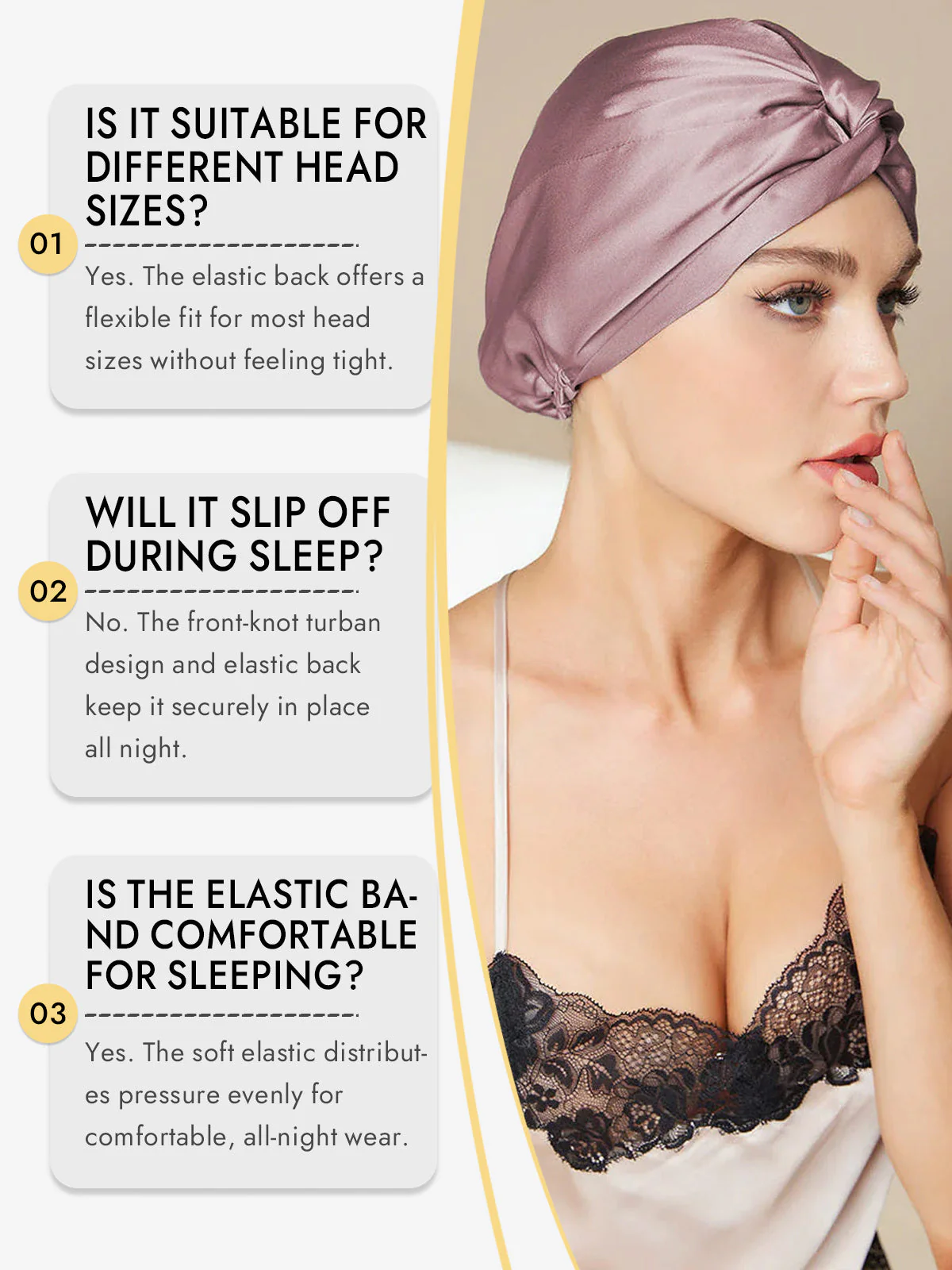 Pure Silk Knot-Front Hair Bonnet - Image 16