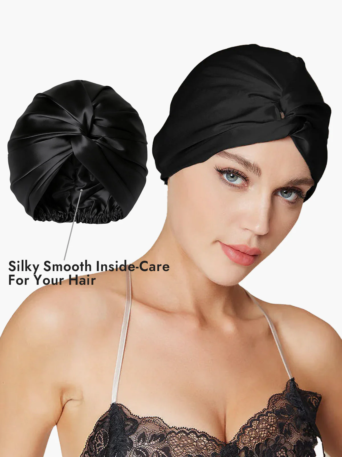 Pure Silk Knot-Front Hair Bonnet - Image 19