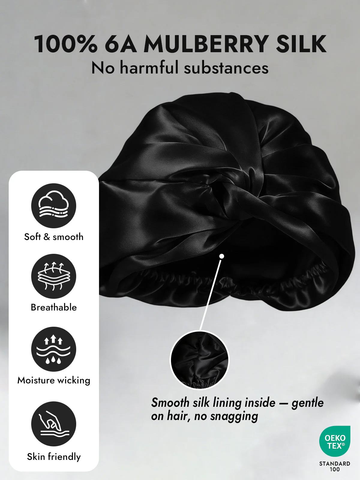 Pure Silk Knot-Front Hair Bonnet - Image 20
