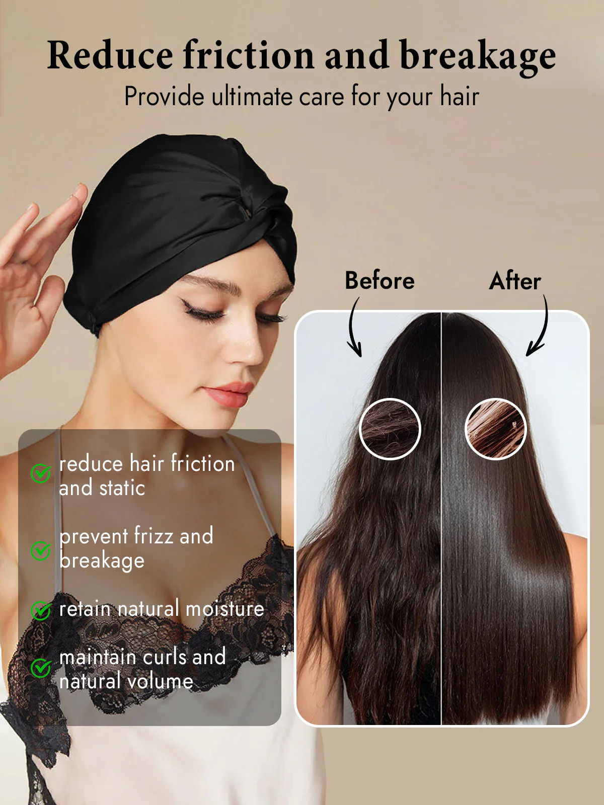Pure Silk Knot-Front Hair Bonnet - Image 21