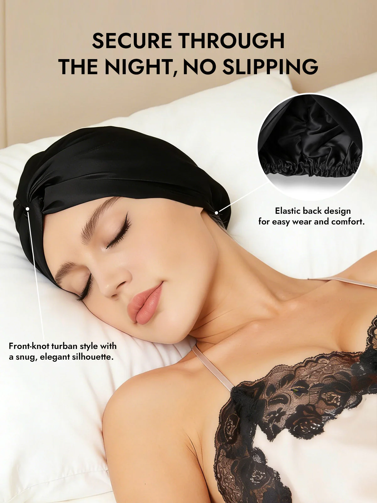 Pure Silk Knot-Front Hair Bonnet - Image 22