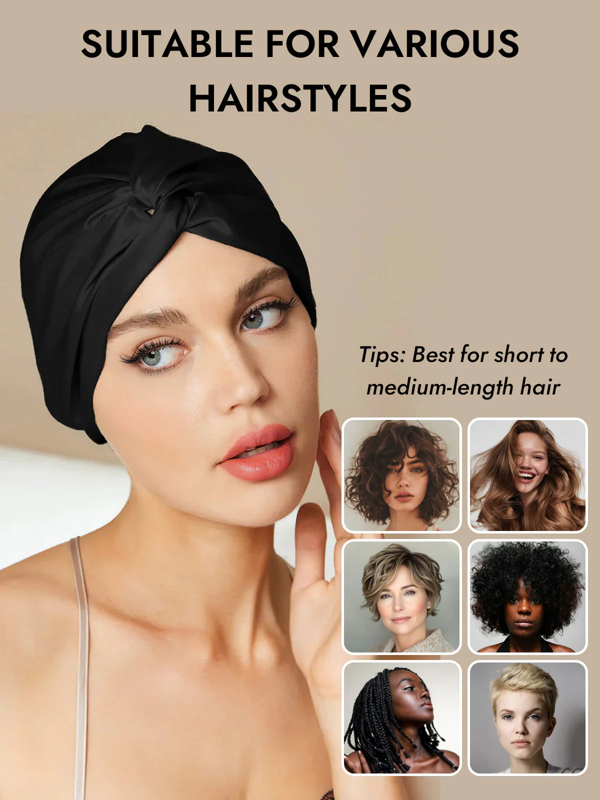 Pure Silk Knot-Front Hair Bonnet - Image 23