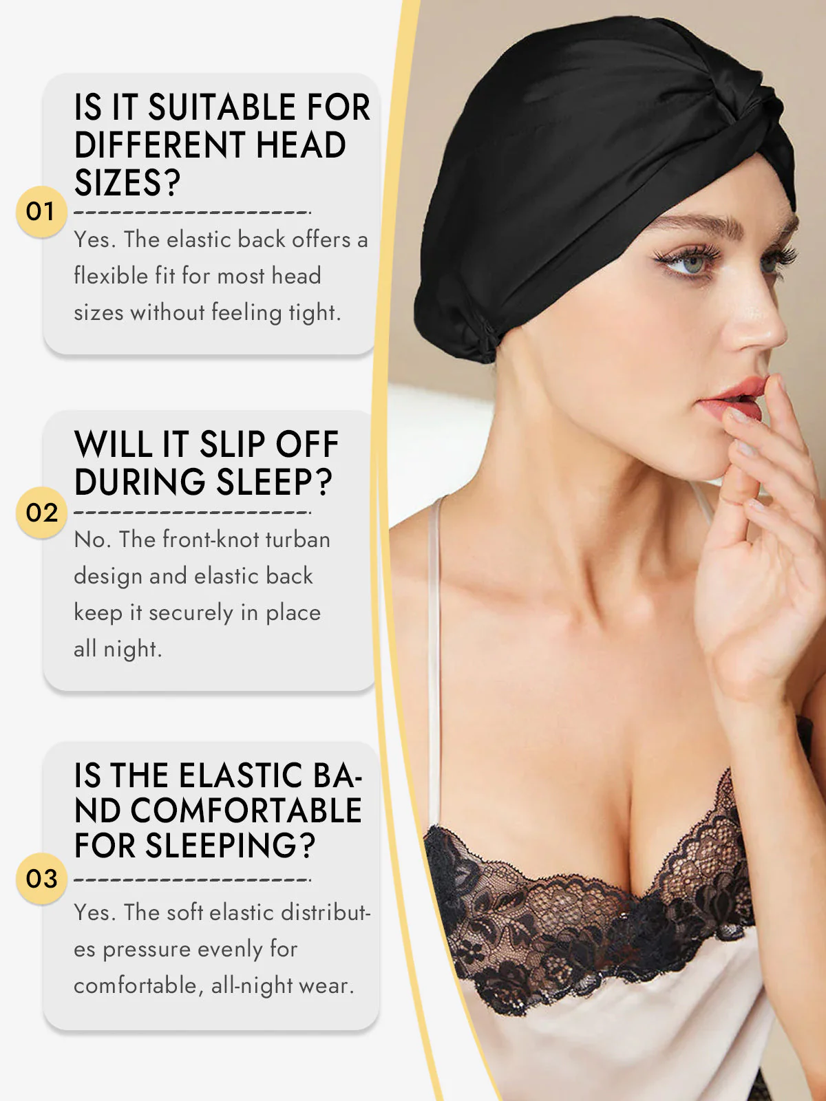 Pure Silk Knot-Front Hair Bonnet - Image 24