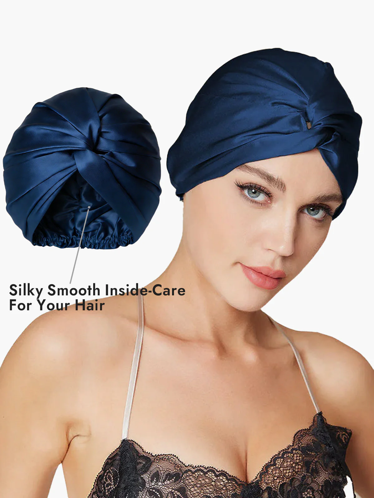Pure Silk Knot-Front Hair Bonnet - Image 27