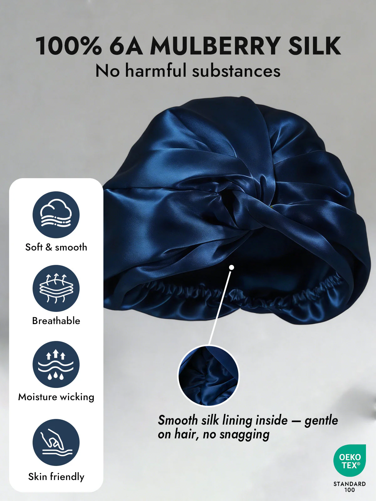 Pure Silk Knot-Front Hair Bonnet - Image 28