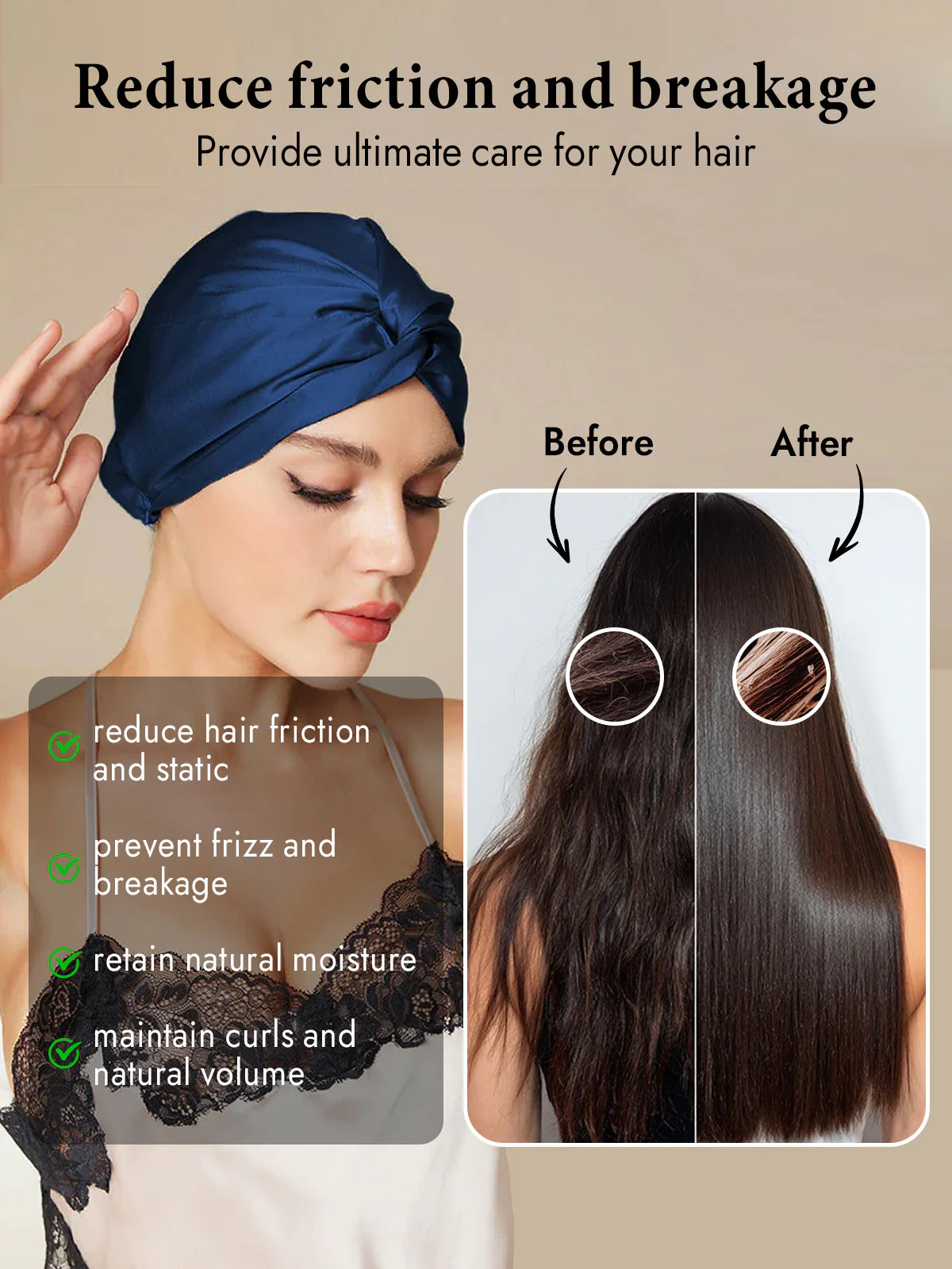 Pure Silk Knot-Front Hair Bonnet - Image 29