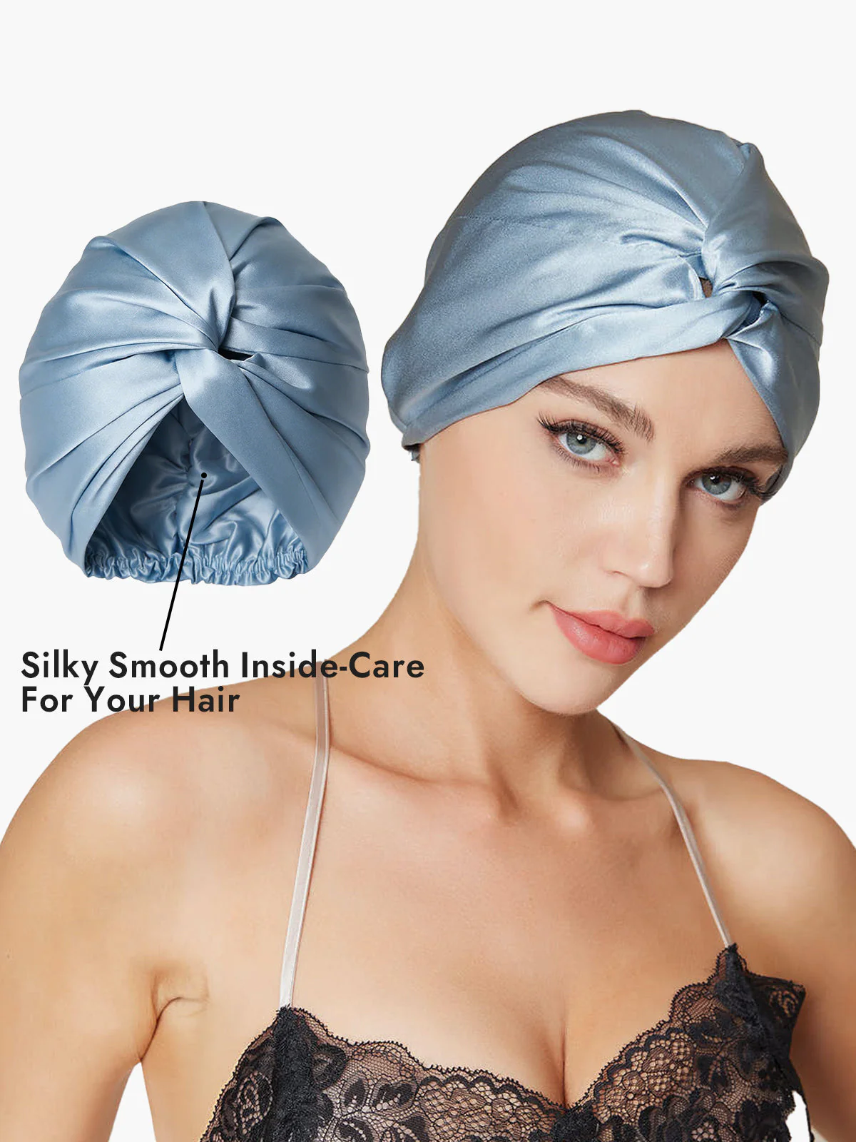 Pure Silk Knot-Front Hair Bonnet - Image 3