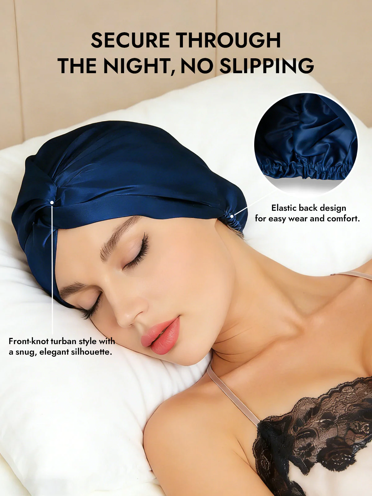 Pure Silk Knot-Front Hair Bonnet - Image 30