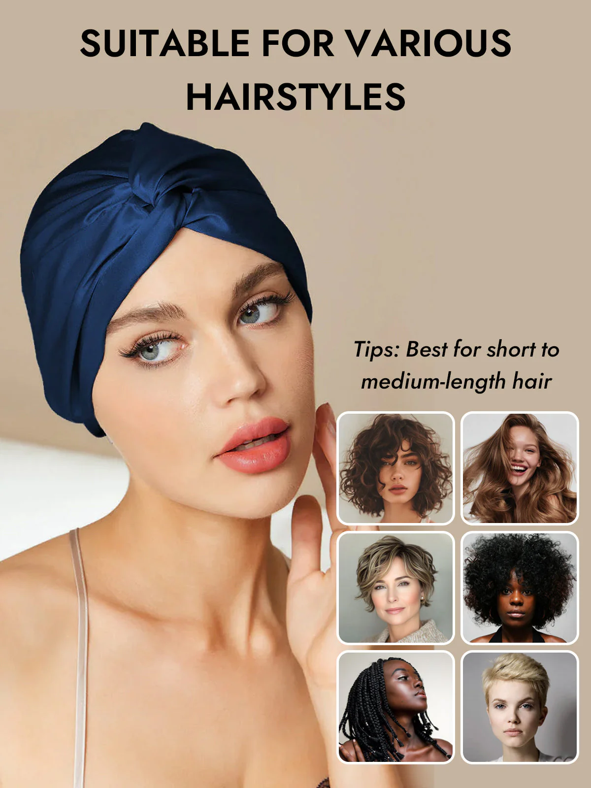 Pure Silk Knot-Front Hair Bonnet - Image 31