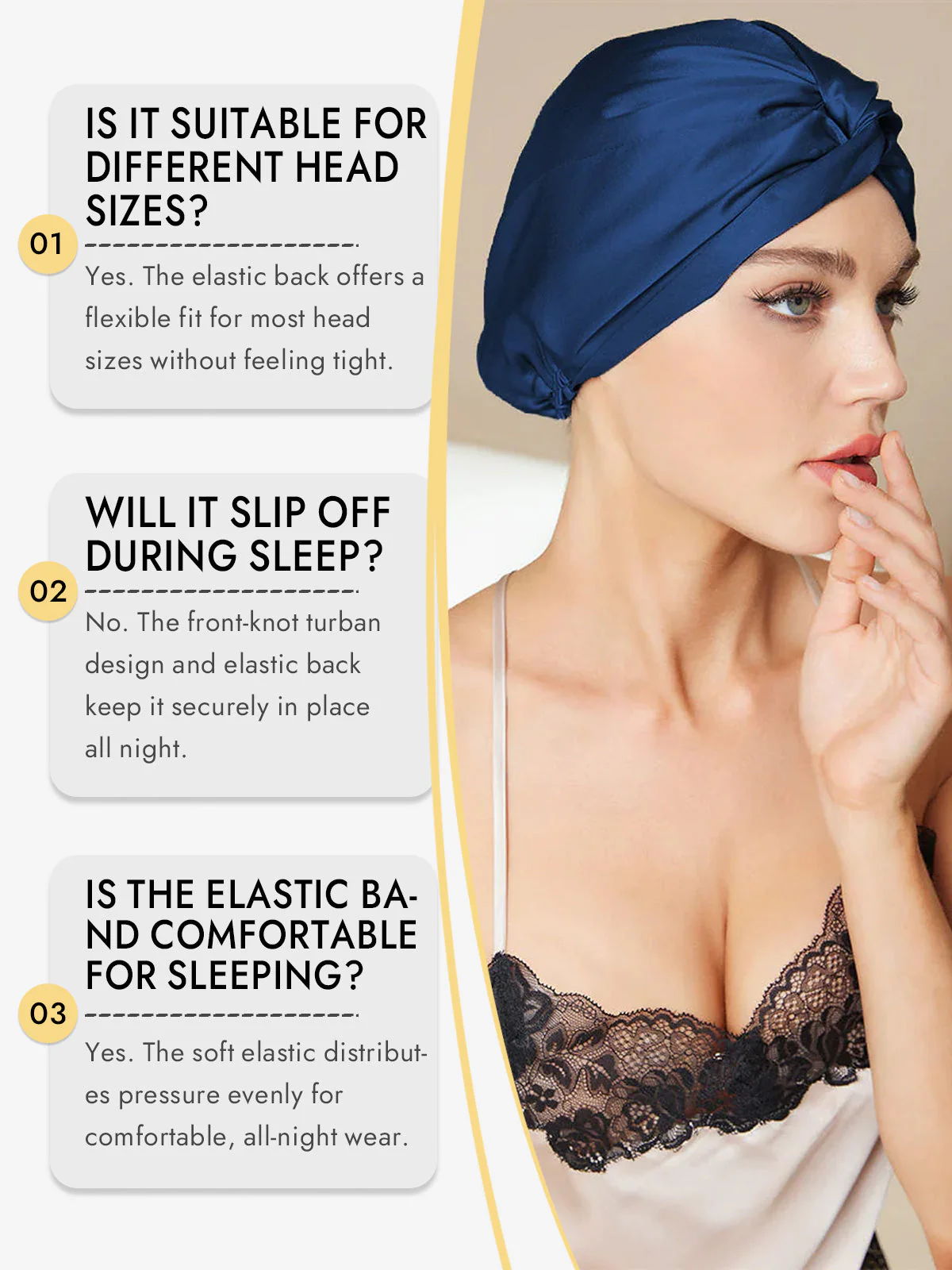 Pure Silk Knot-Front Hair Bonnet - Image 32