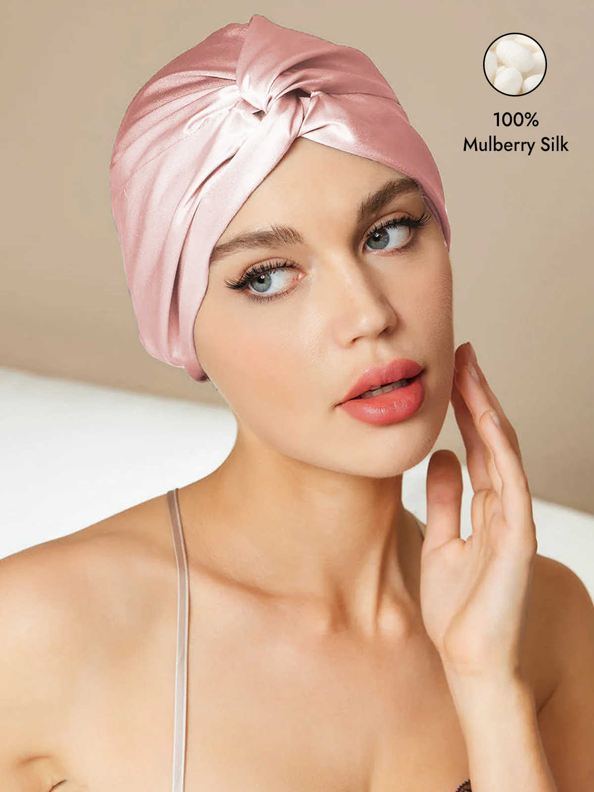 Pure Silk Knot-Front Hair Bonnet - Image 33