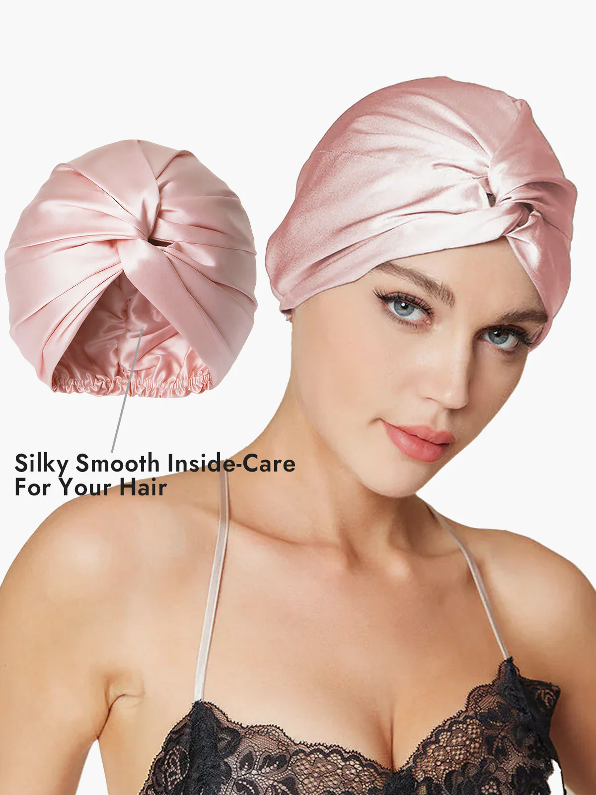 Pure Silk Knot-Front Hair Bonnet - Image 35