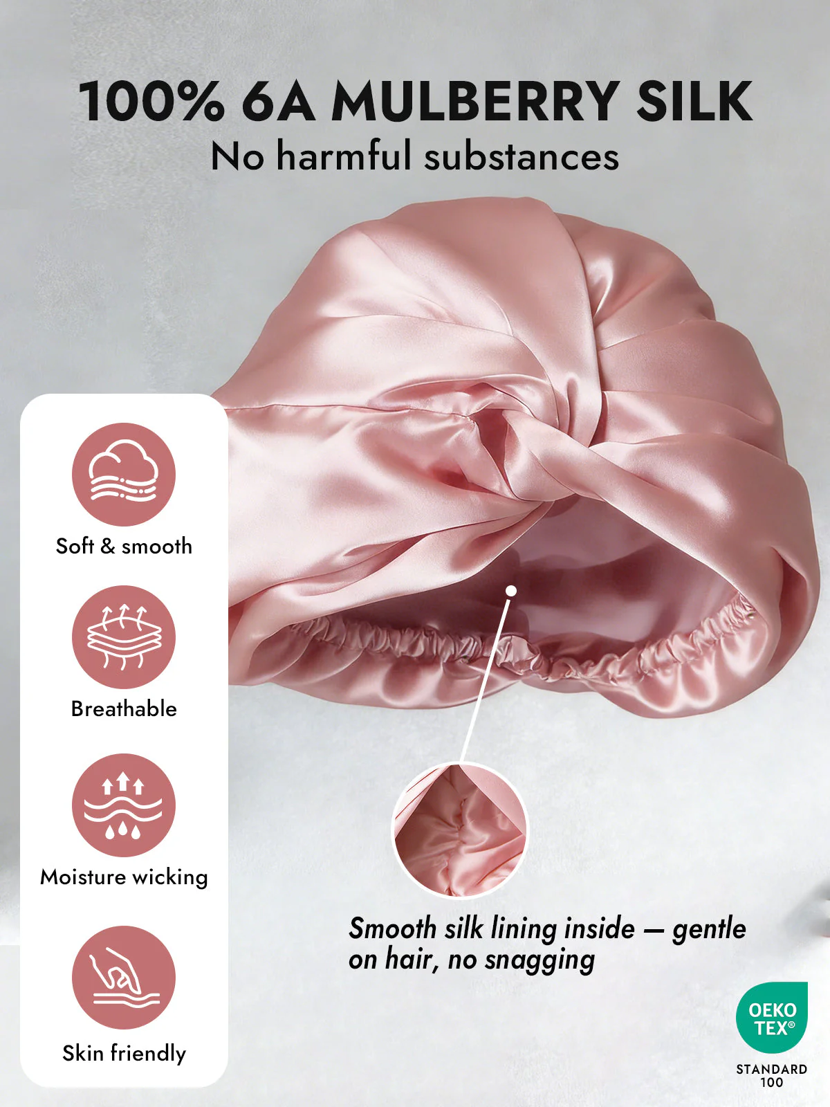 Pure Silk Knot-Front Hair Bonnet - Image 36