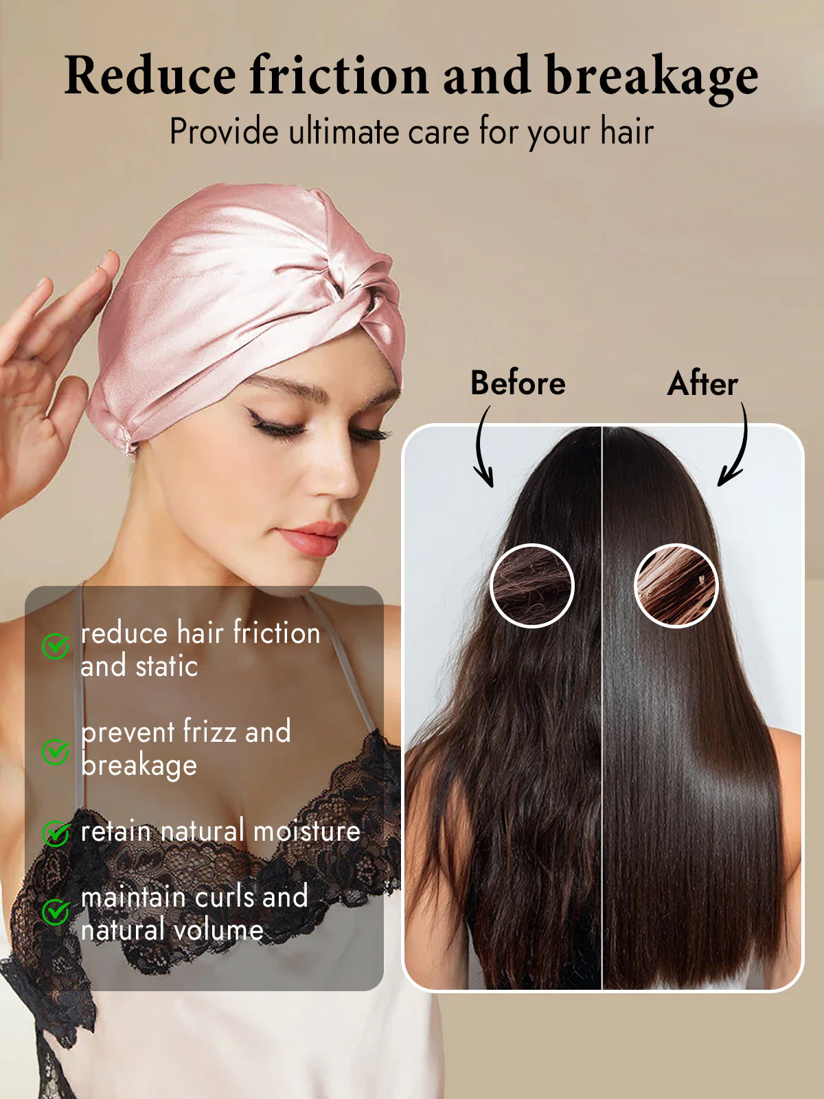 Pure Silk Knot-Front Hair Bonnet - Image 37