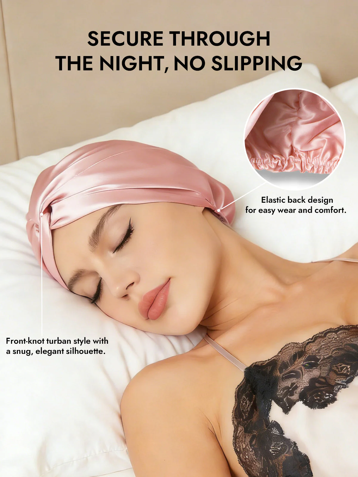 Pure Silk Knot-Front Hair Bonnet - Image 38