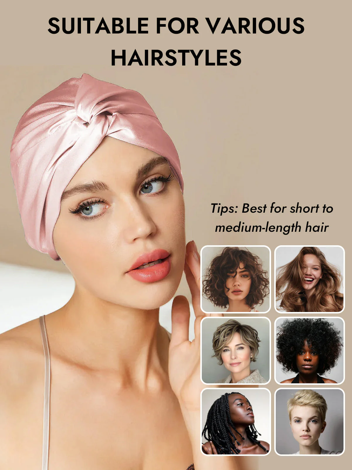 Pure Silk Knot-Front Hair Bonnet - Image 39