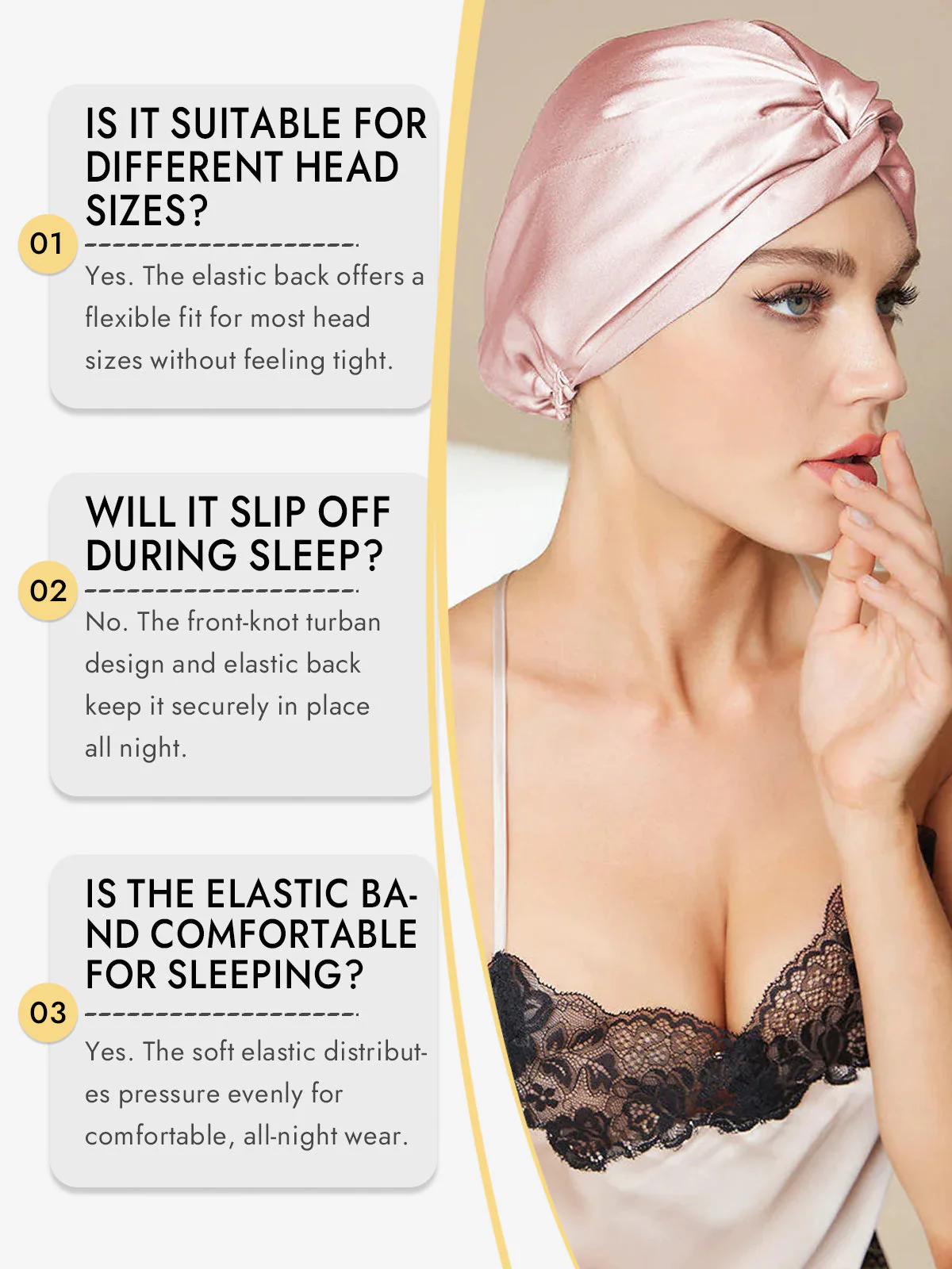 Pure Silk Knot-Front Hair Bonnet - Image 40