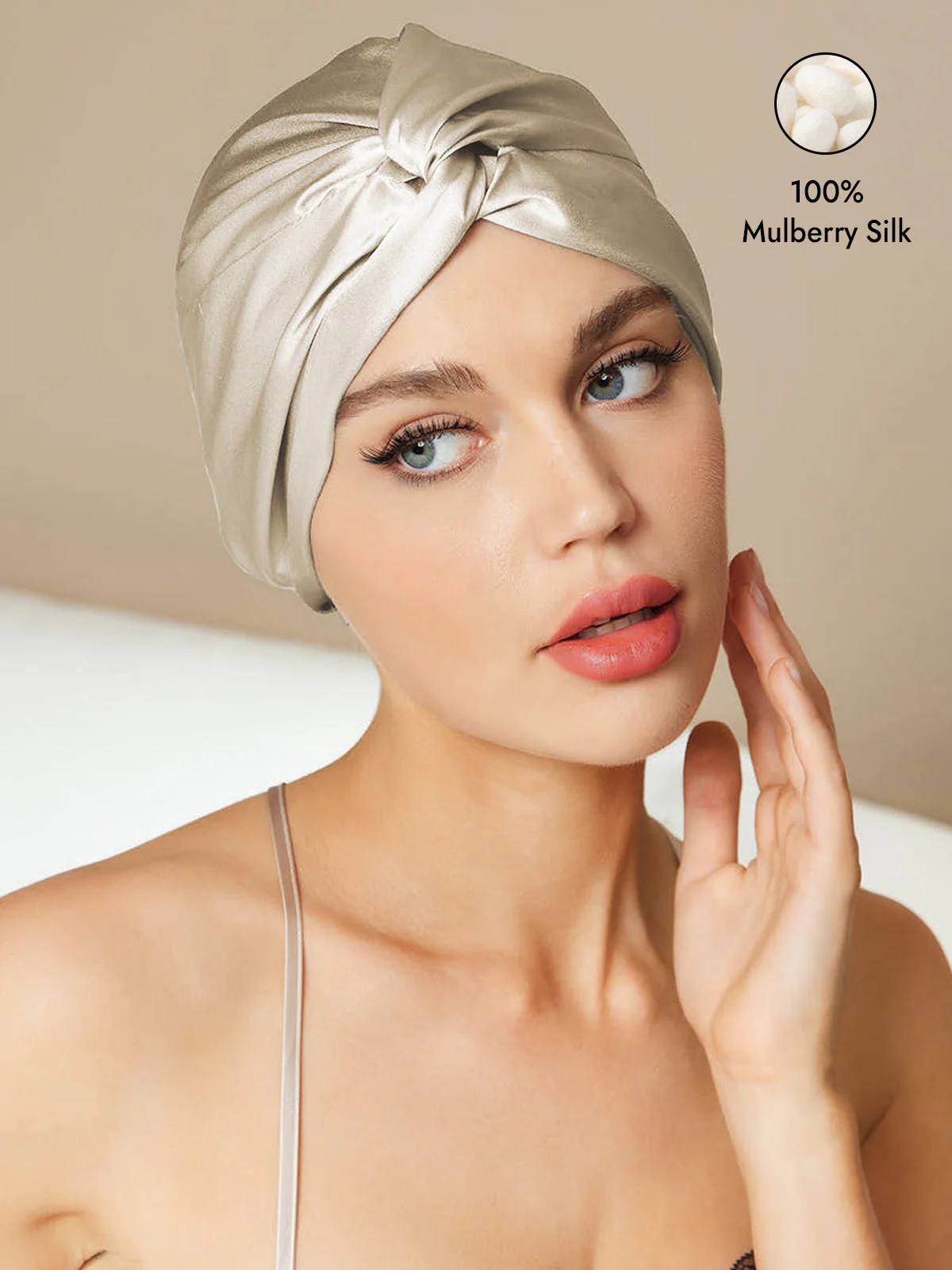 Pure Silk Knot-Front Hair Bonnet - Image 41