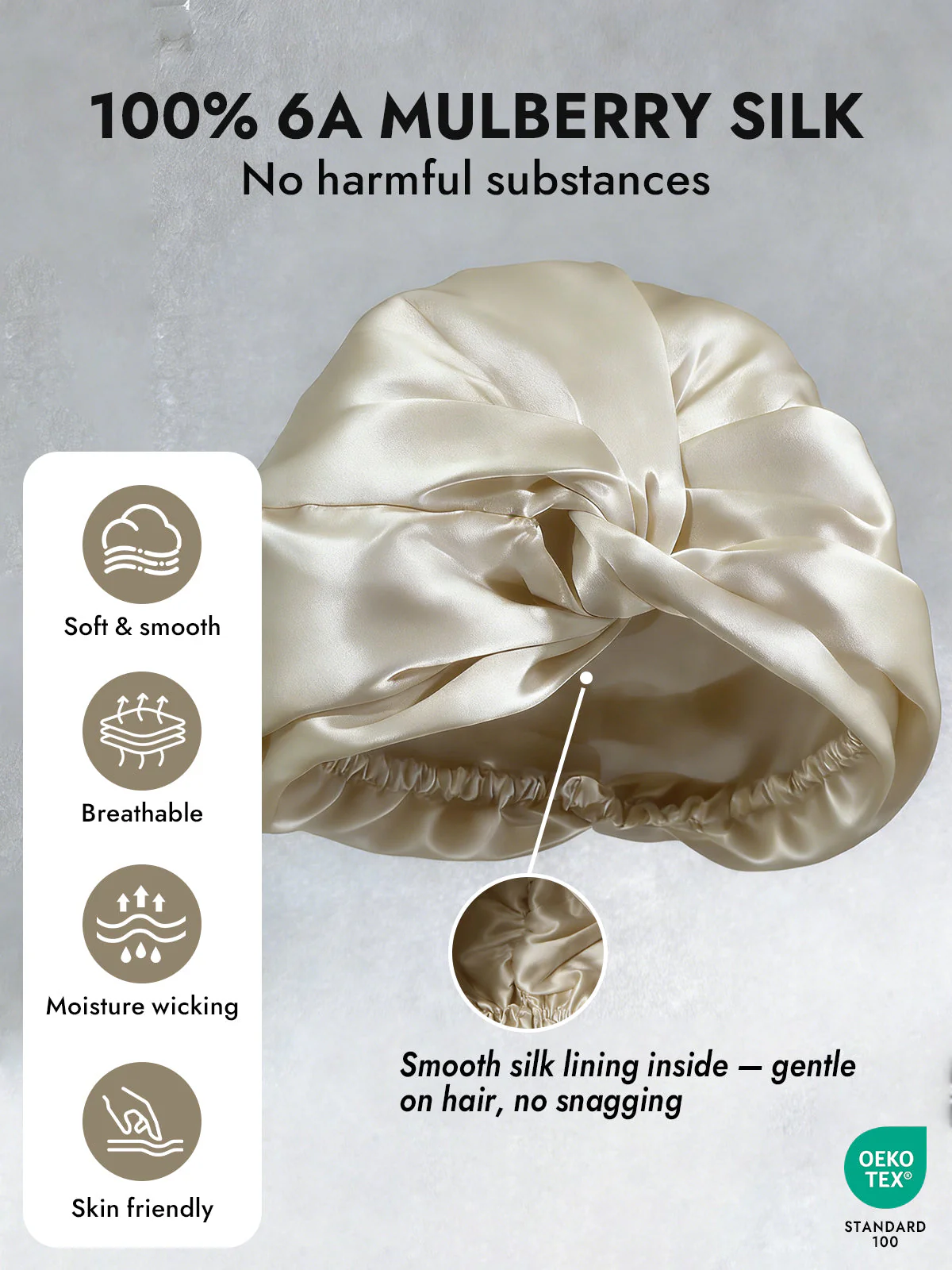 Pure Silk Knot-Front Hair Bonnet - Image 44