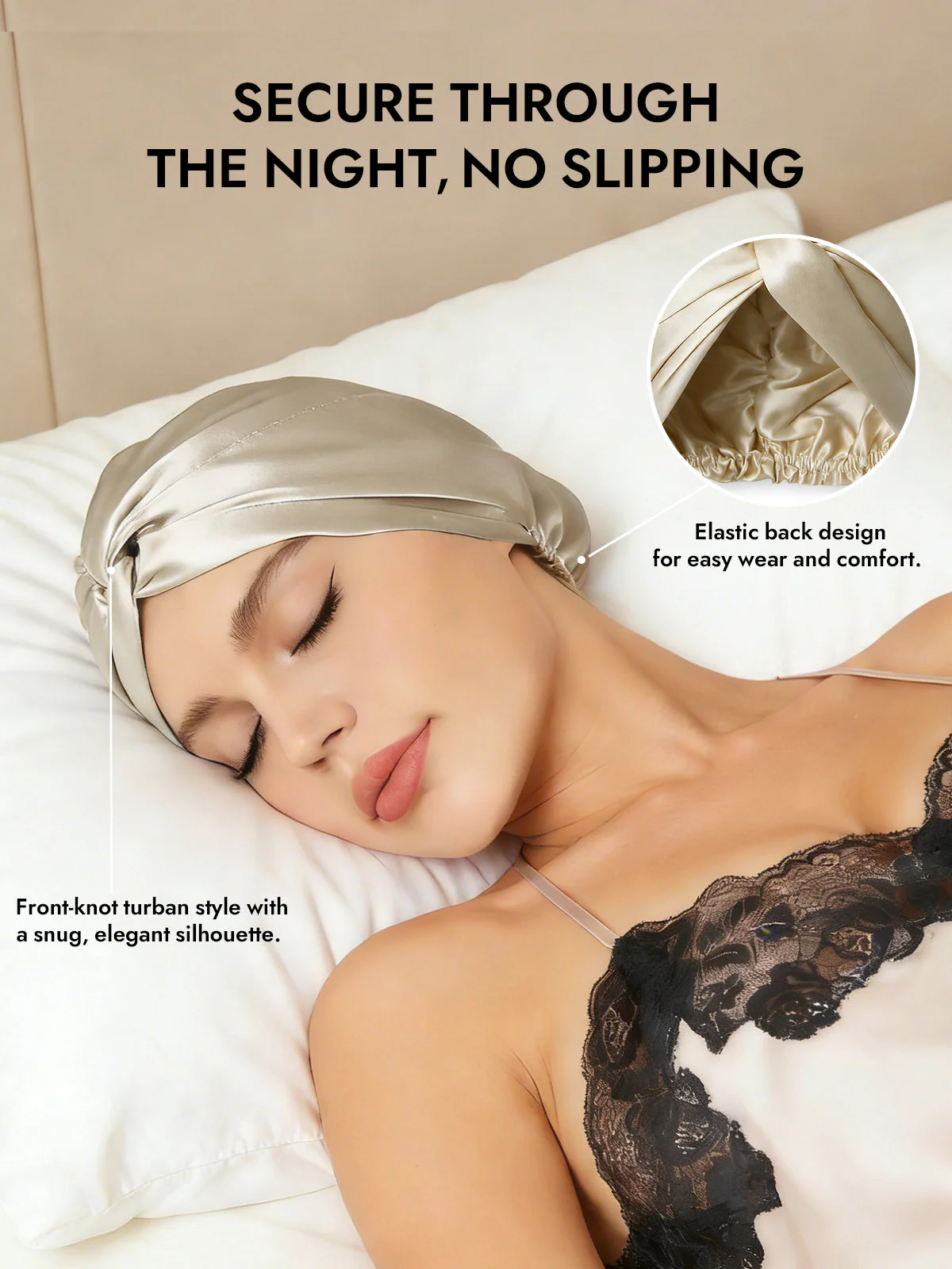 Pure Silk Knot-Front Hair Bonnet - Image 46