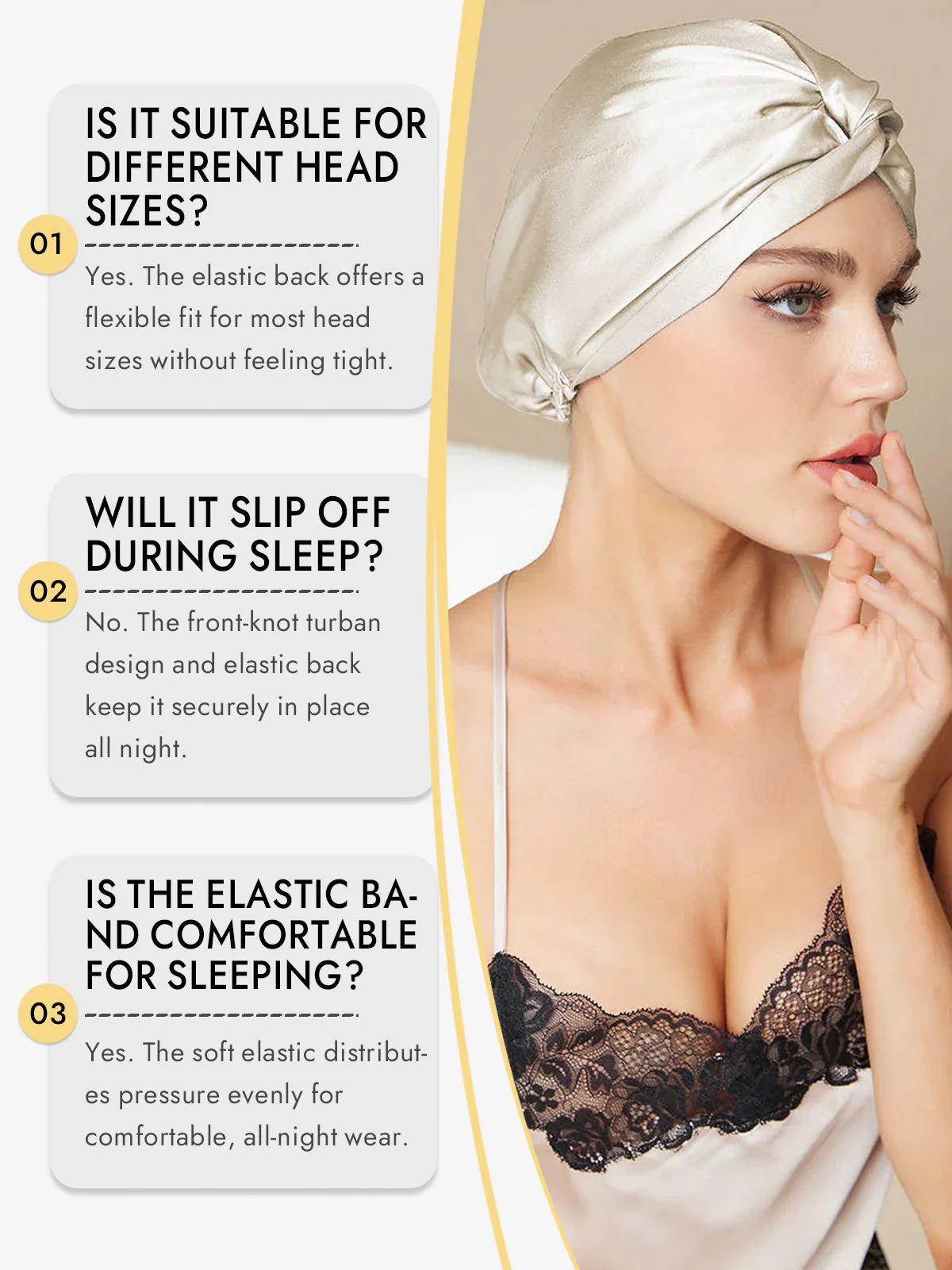 Pure Silk Knot-Front Hair Bonnet - Image 48