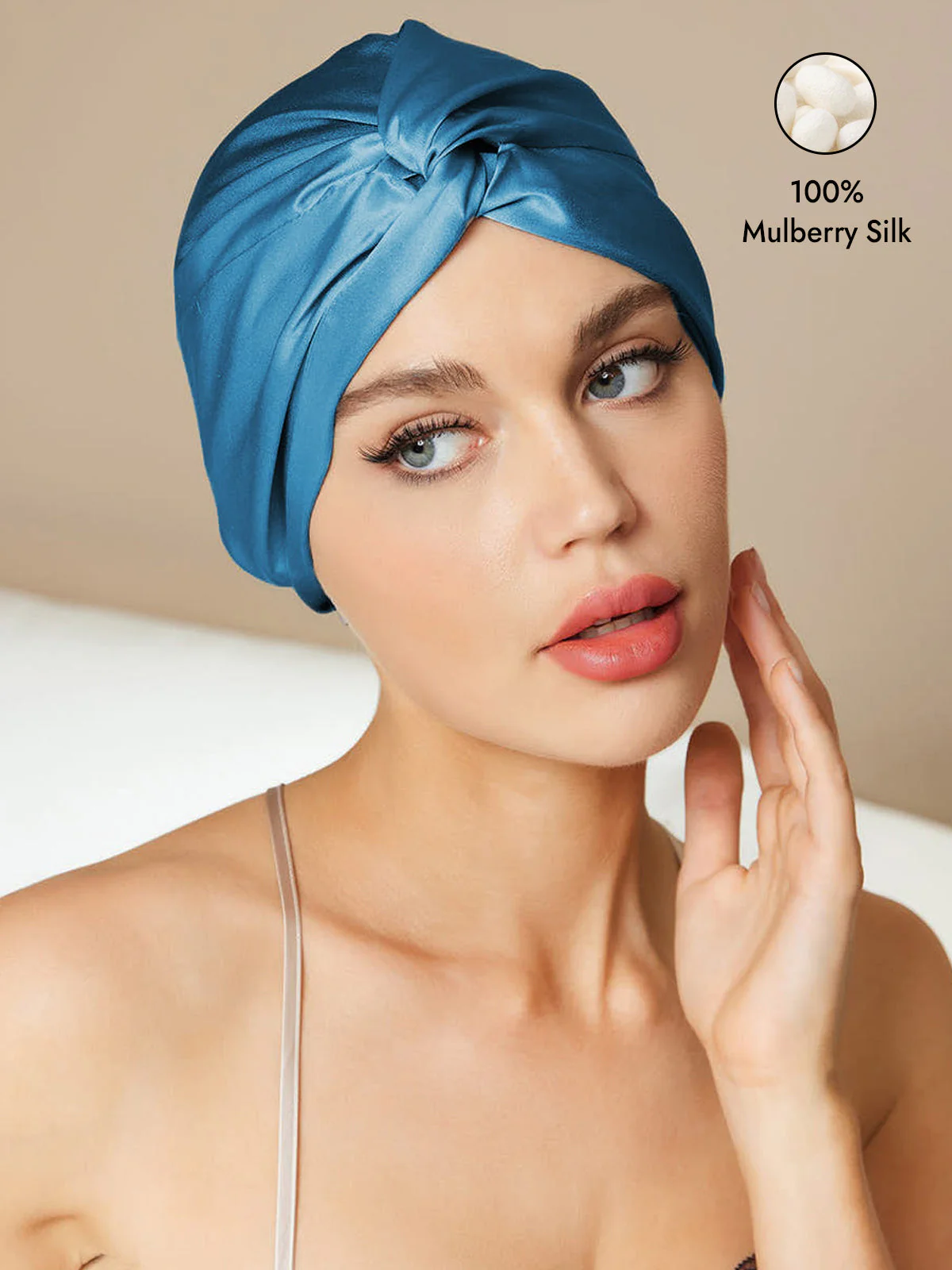 Pure Silk Knot-Front Hair Bonnet - Image 49