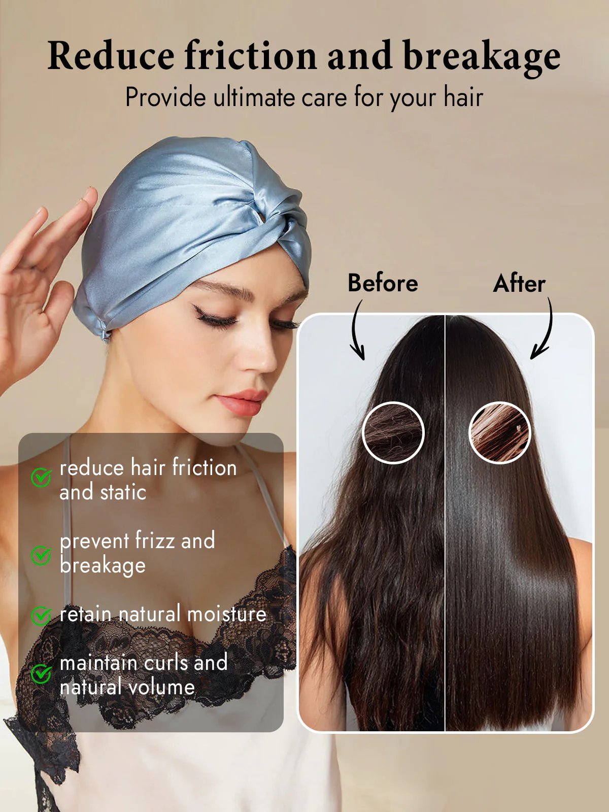 Pure Silk Knot-Front Hair Bonnet - Image 5