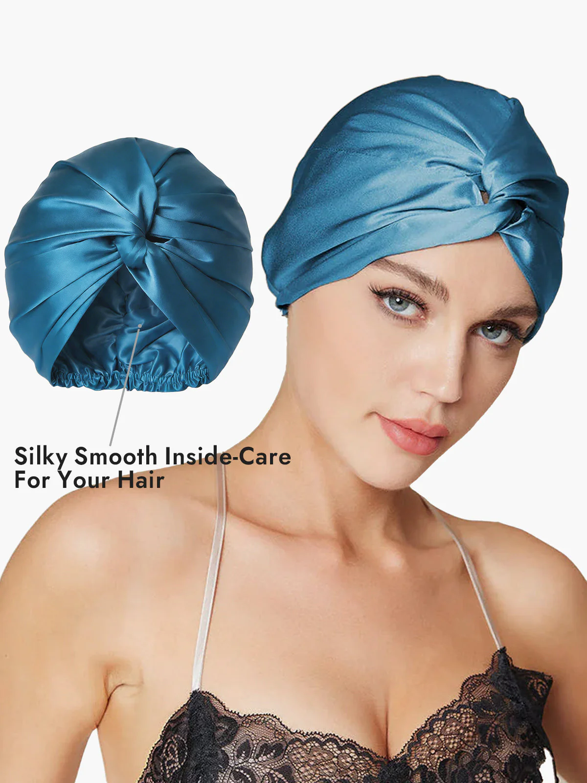 Pure Silk Knot-Front Hair Bonnet - Image 51