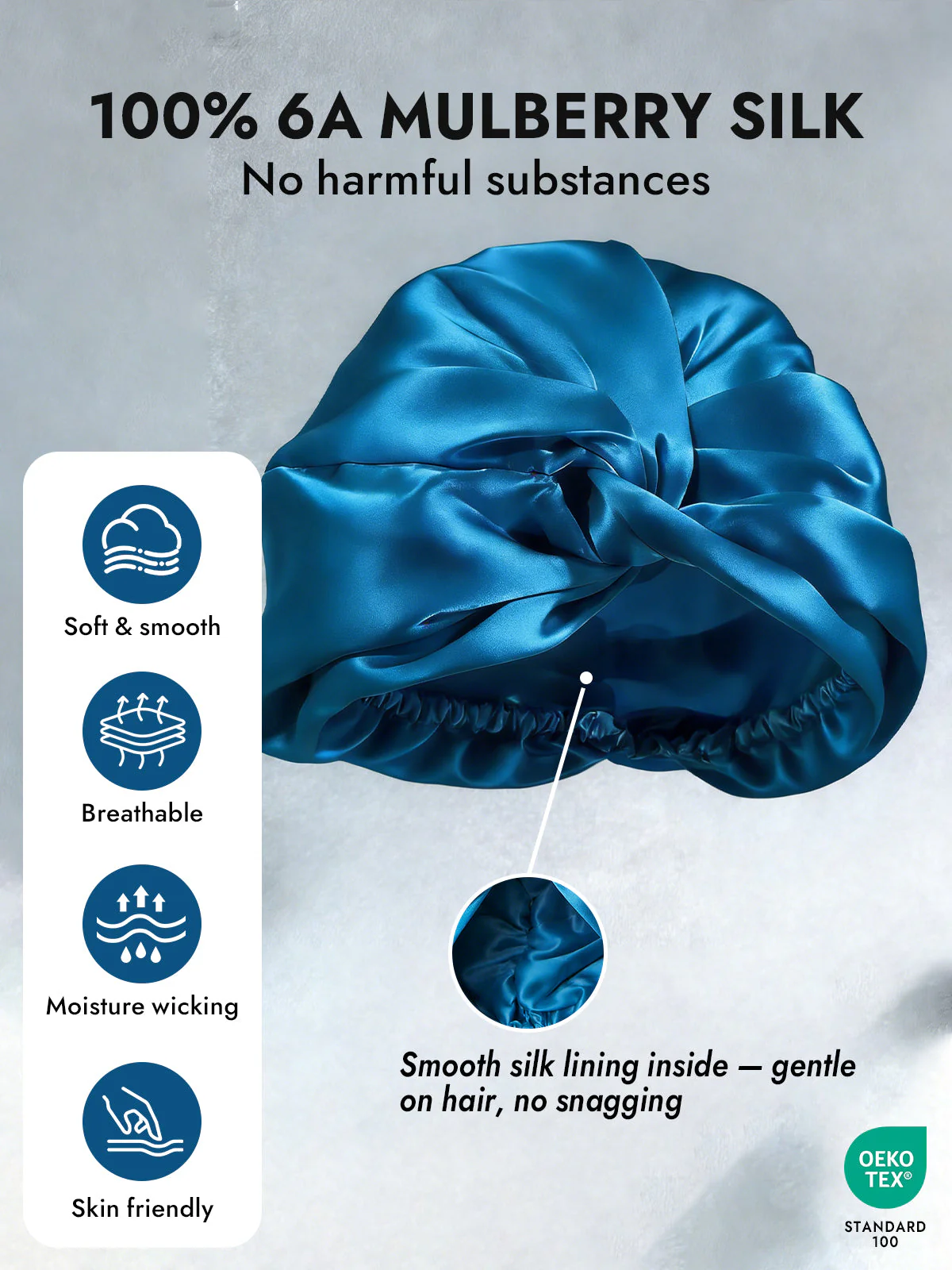 Pure Silk Knot-Front Hair Bonnet - Image 52
