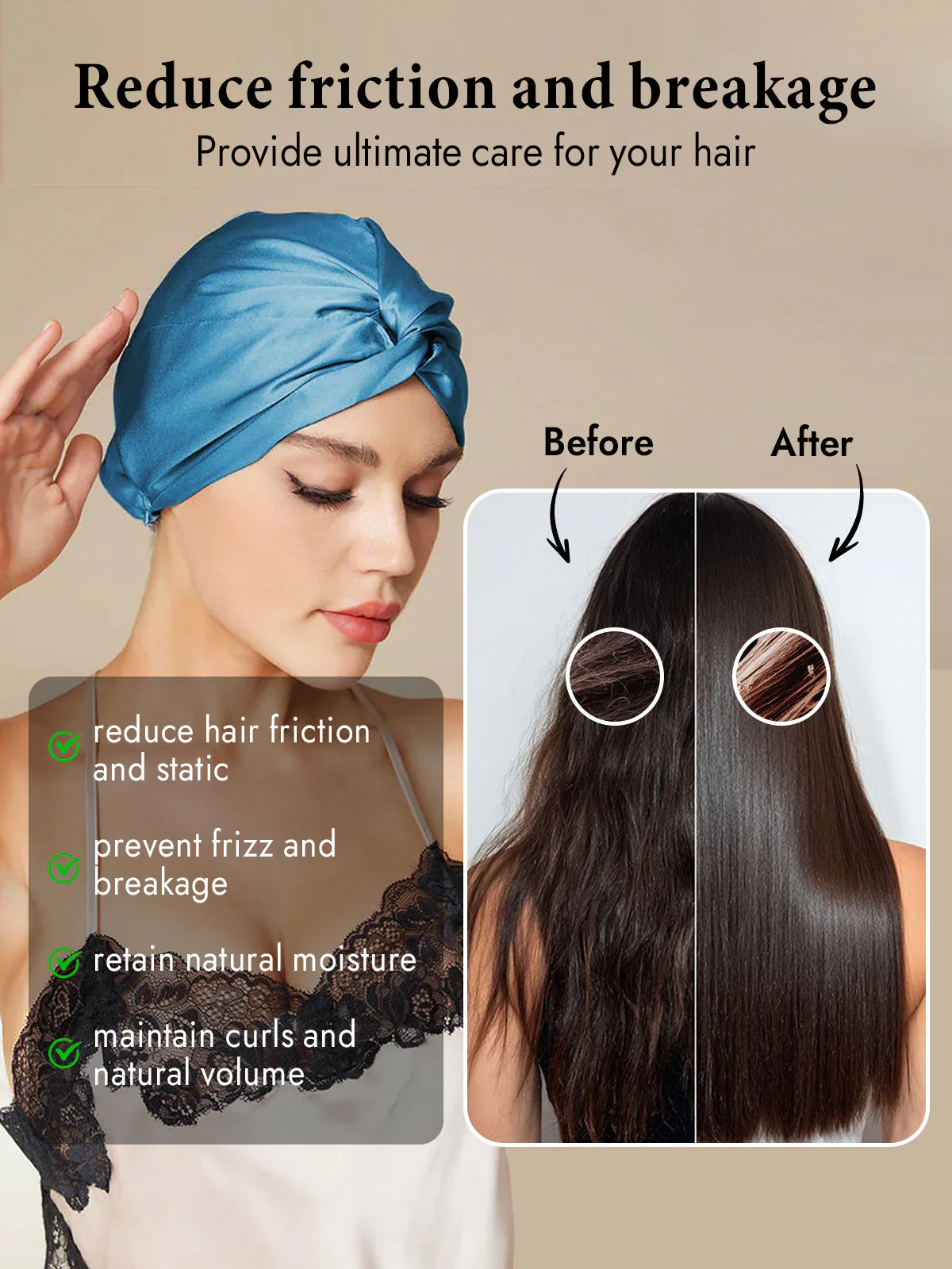 Pure Silk Knot-Front Hair Bonnet - Image 53