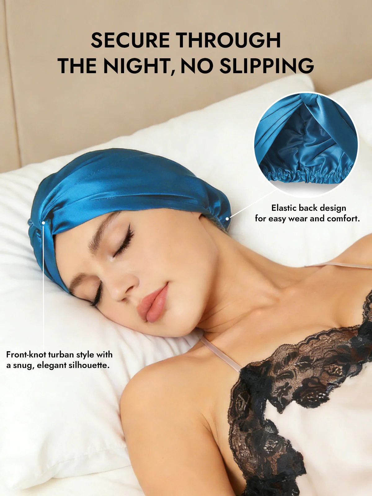 Pure Silk Knot-Front Hair Bonnet - Image 54