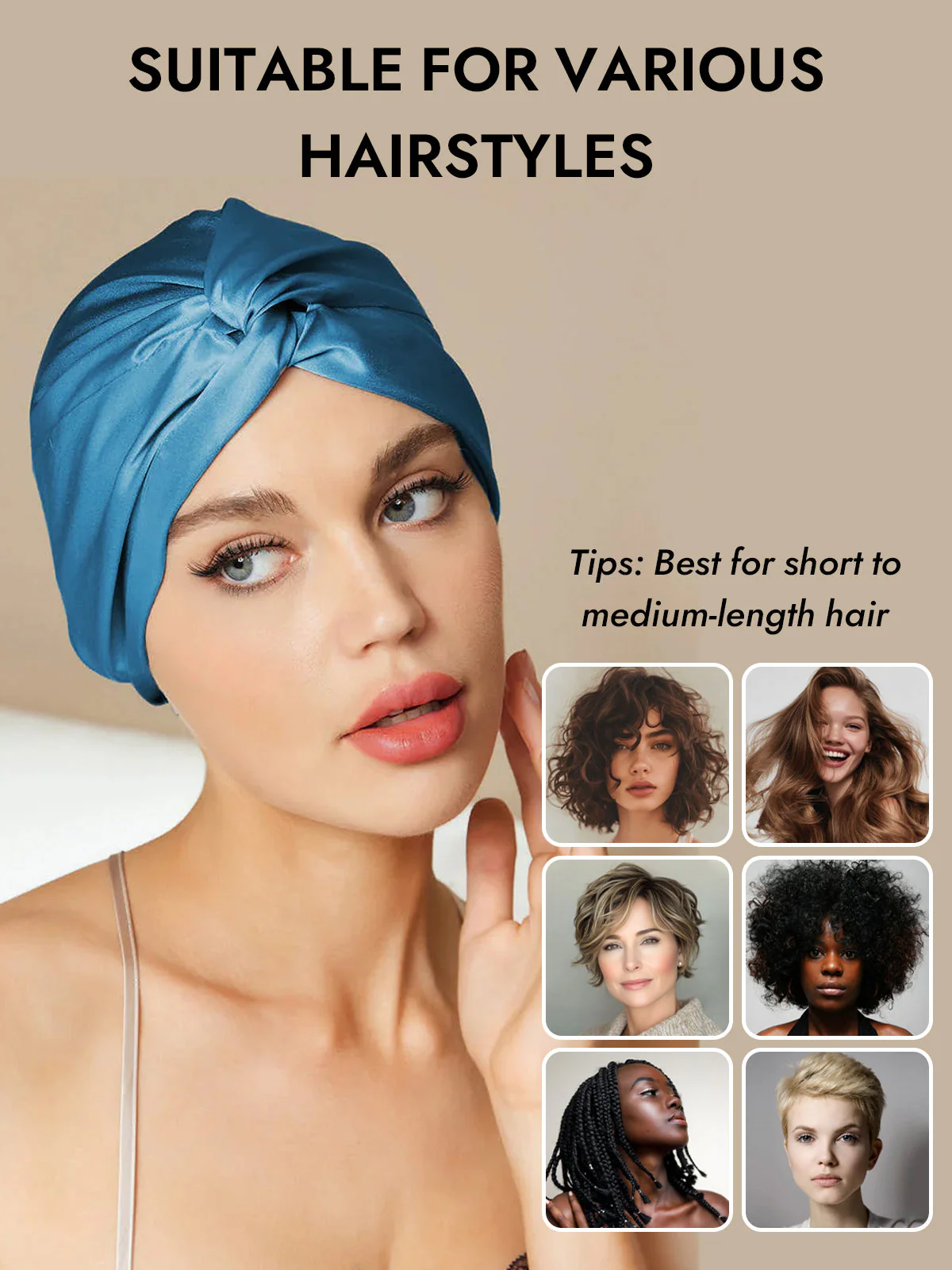 Pure Silk Knot-Front Hair Bonnet - Image 55