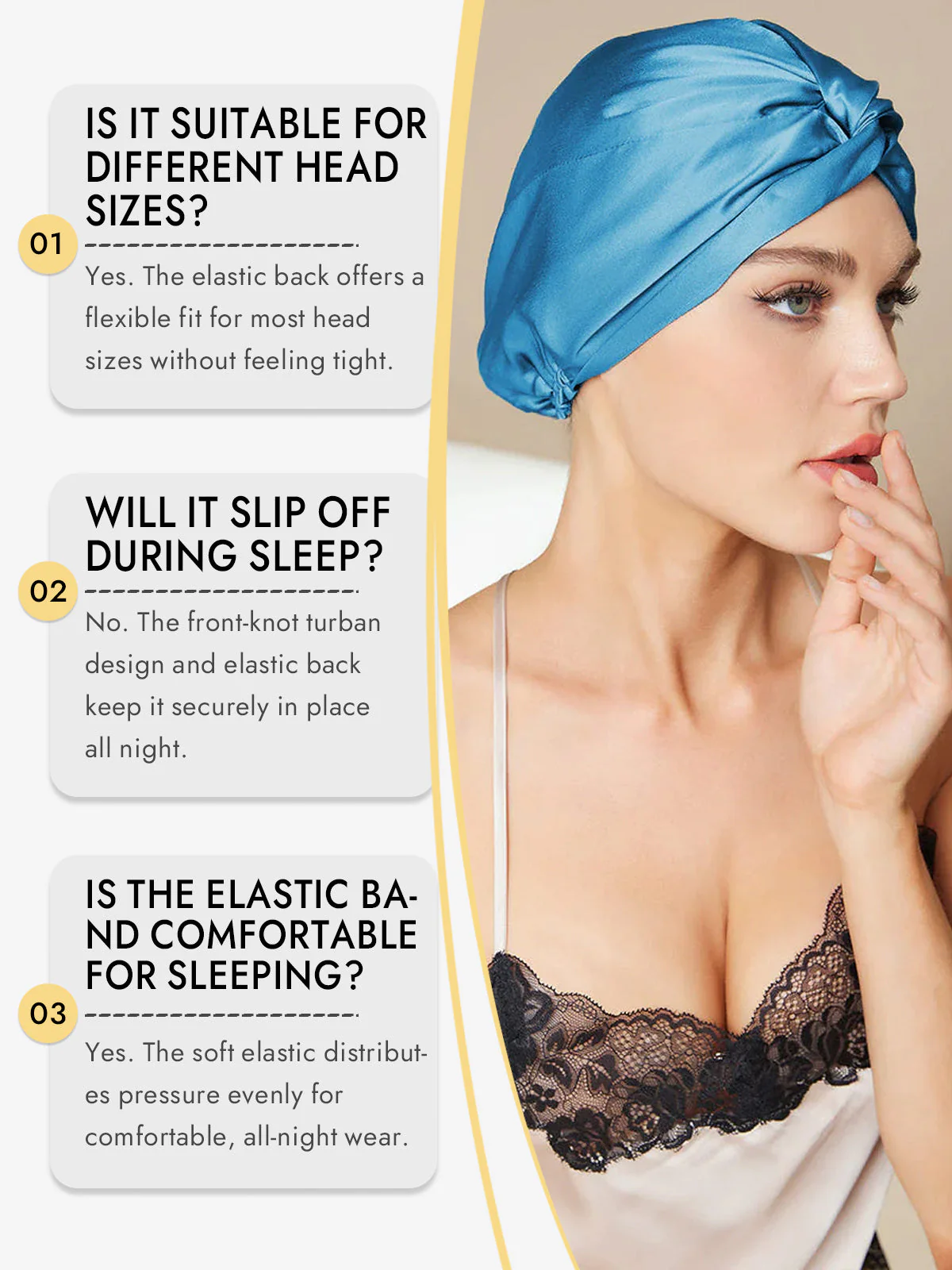 Pure Silk Knot-Front Hair Bonnet - Image 56