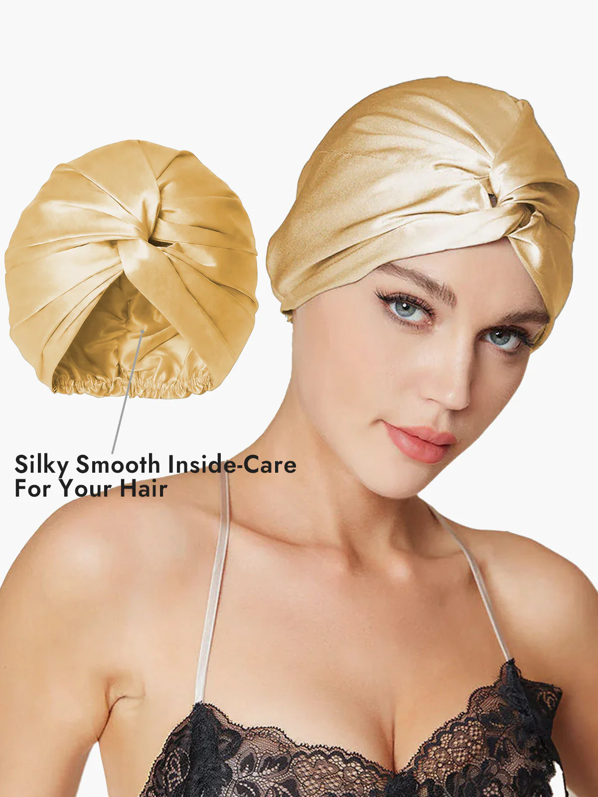 Pure Silk Knot-Front Hair Bonnet - Image 59